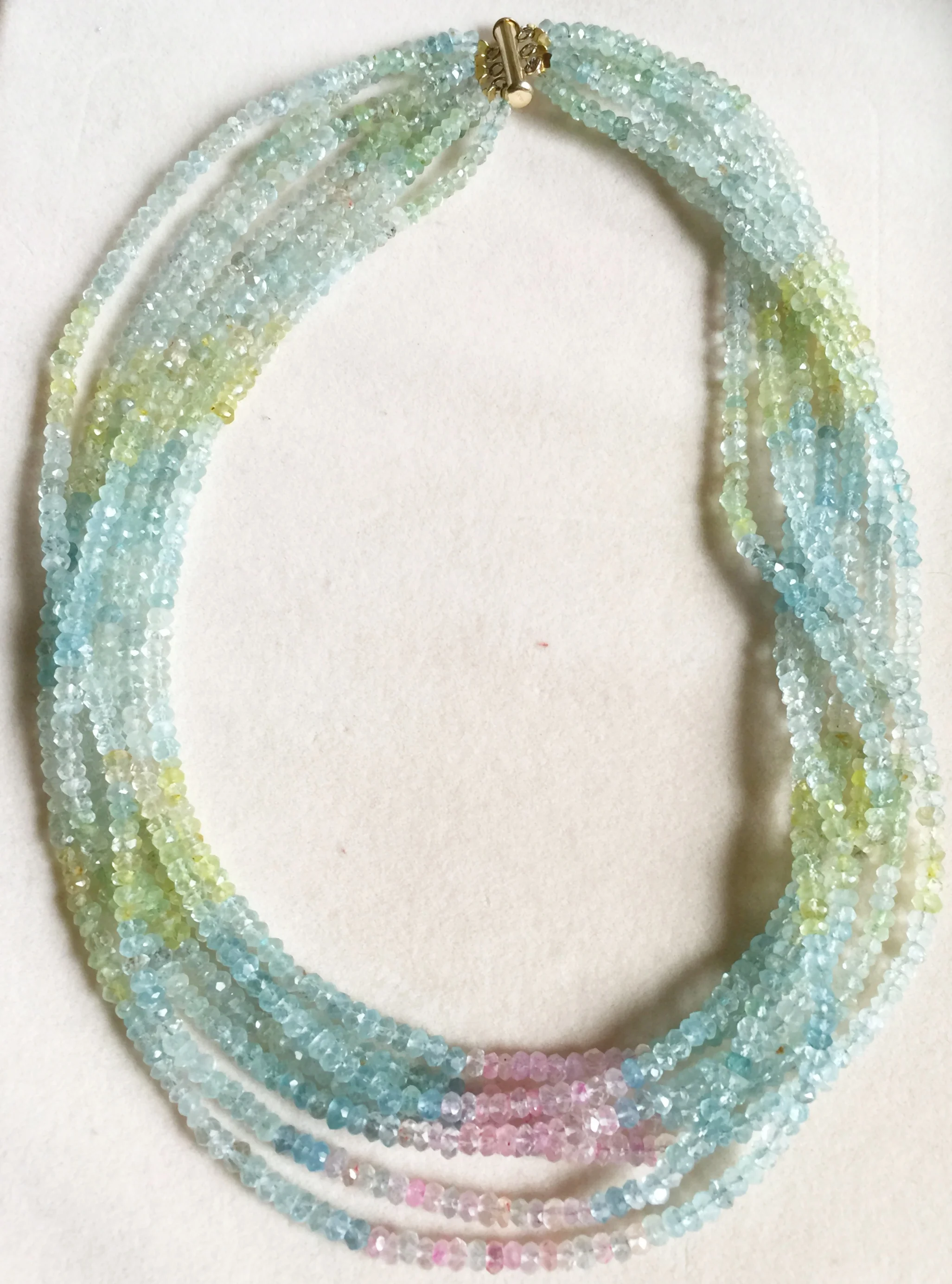 6 strand Aquamarine necklace