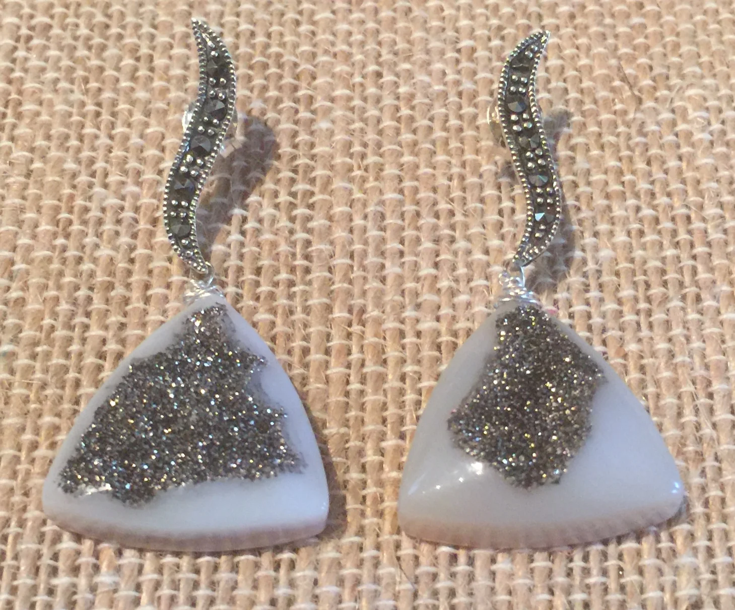 Vaporized Platinum ear rings