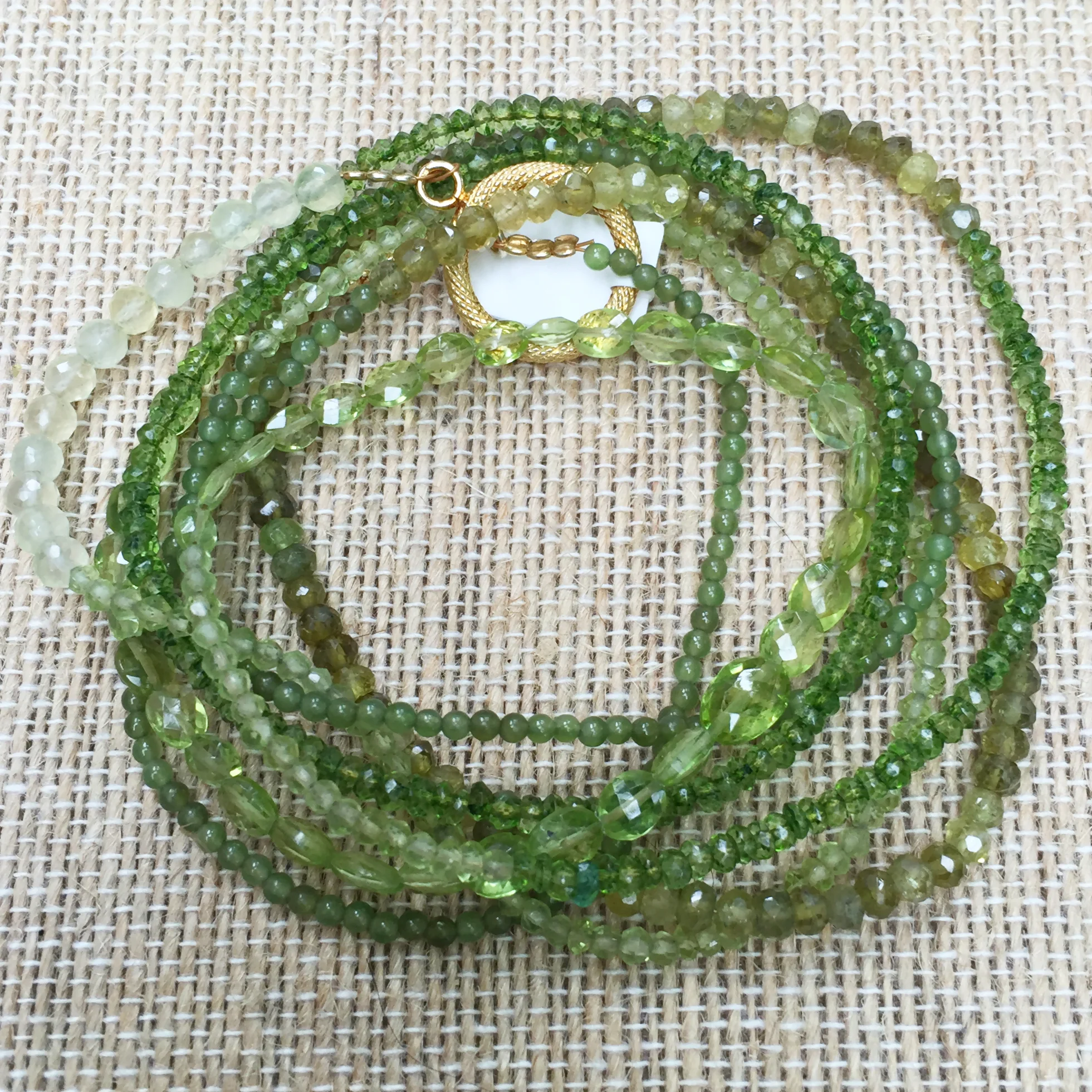 60inch semi precious stone necklace - peridot