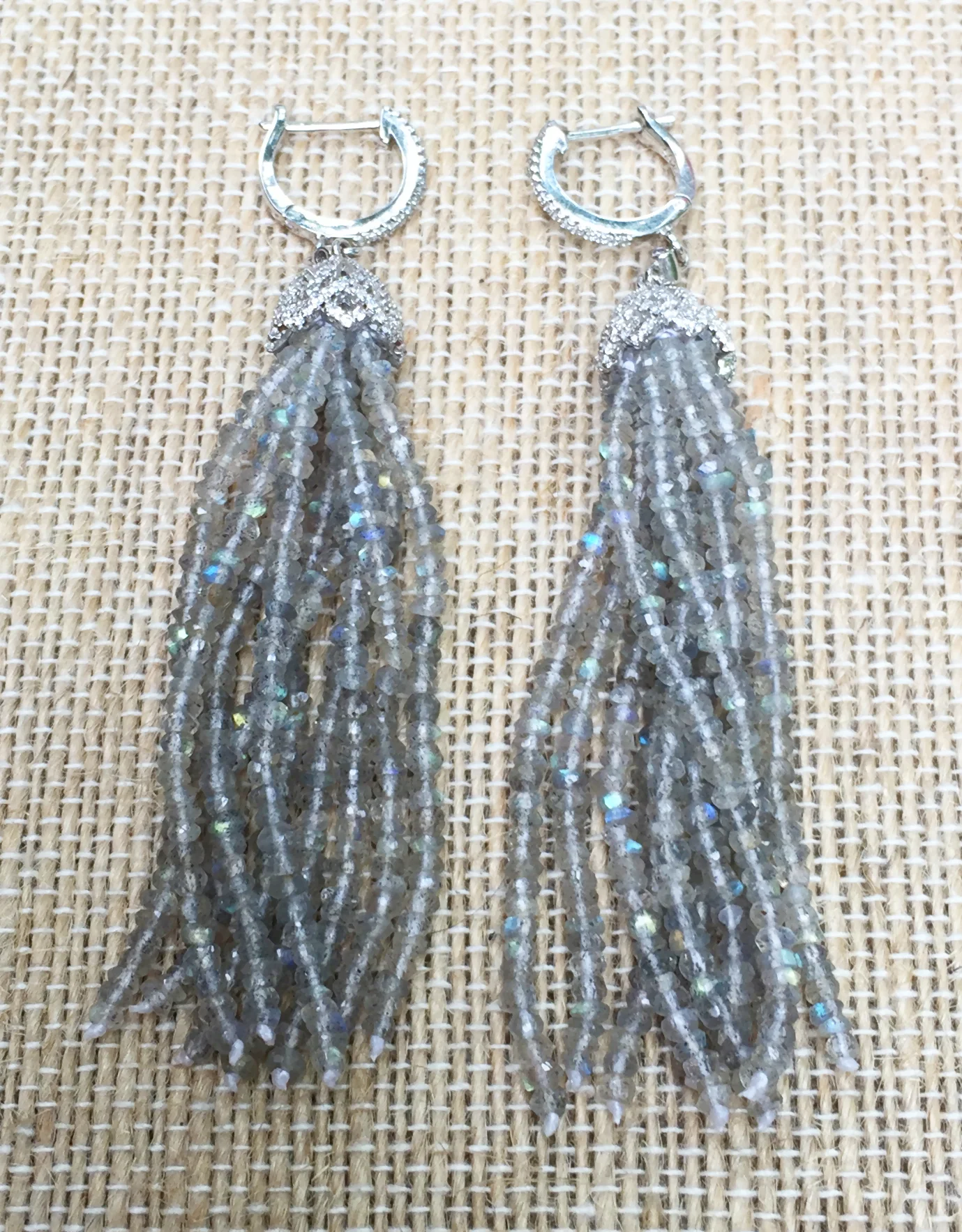Labradorite Tassel ear rings