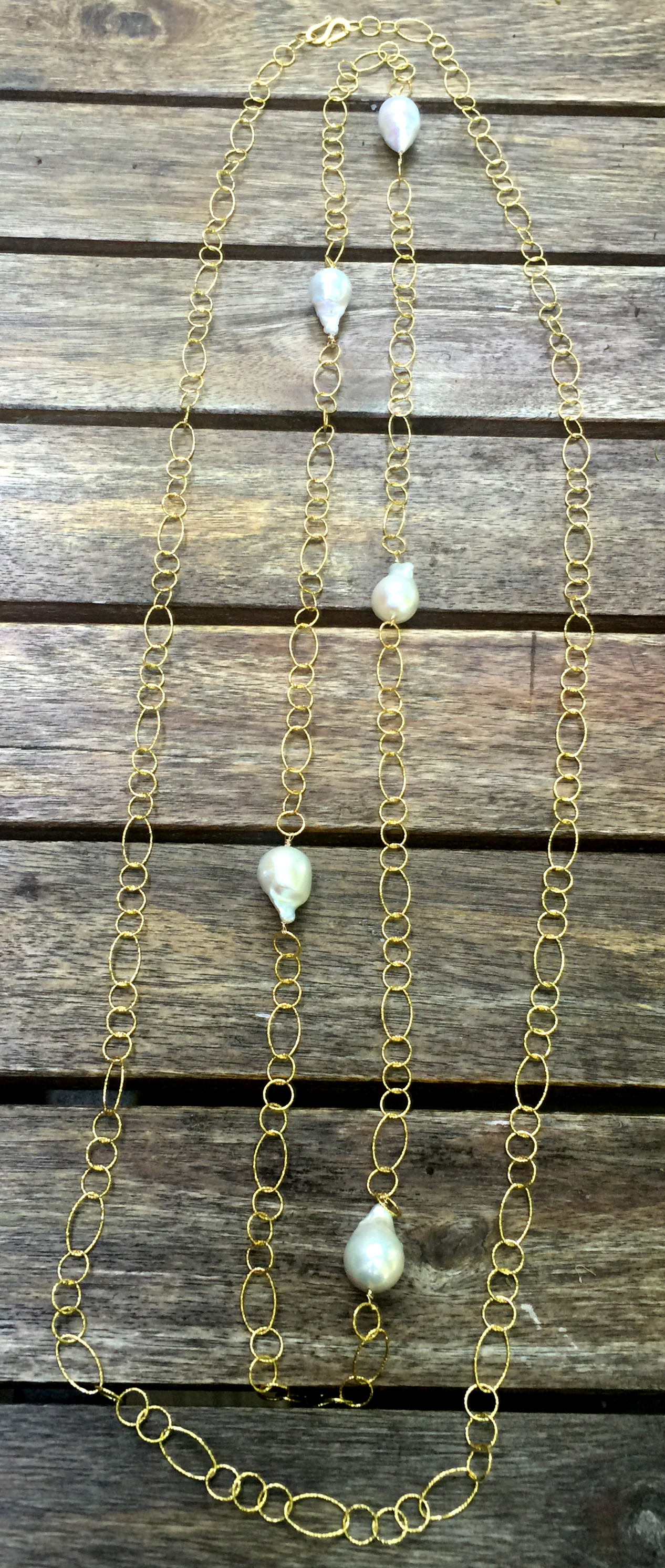 Baroque Pearl on vermeil chain