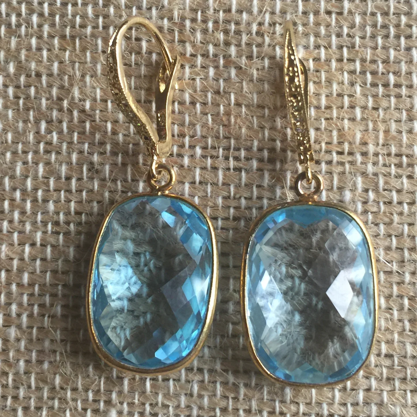 Blue topaz ear rings