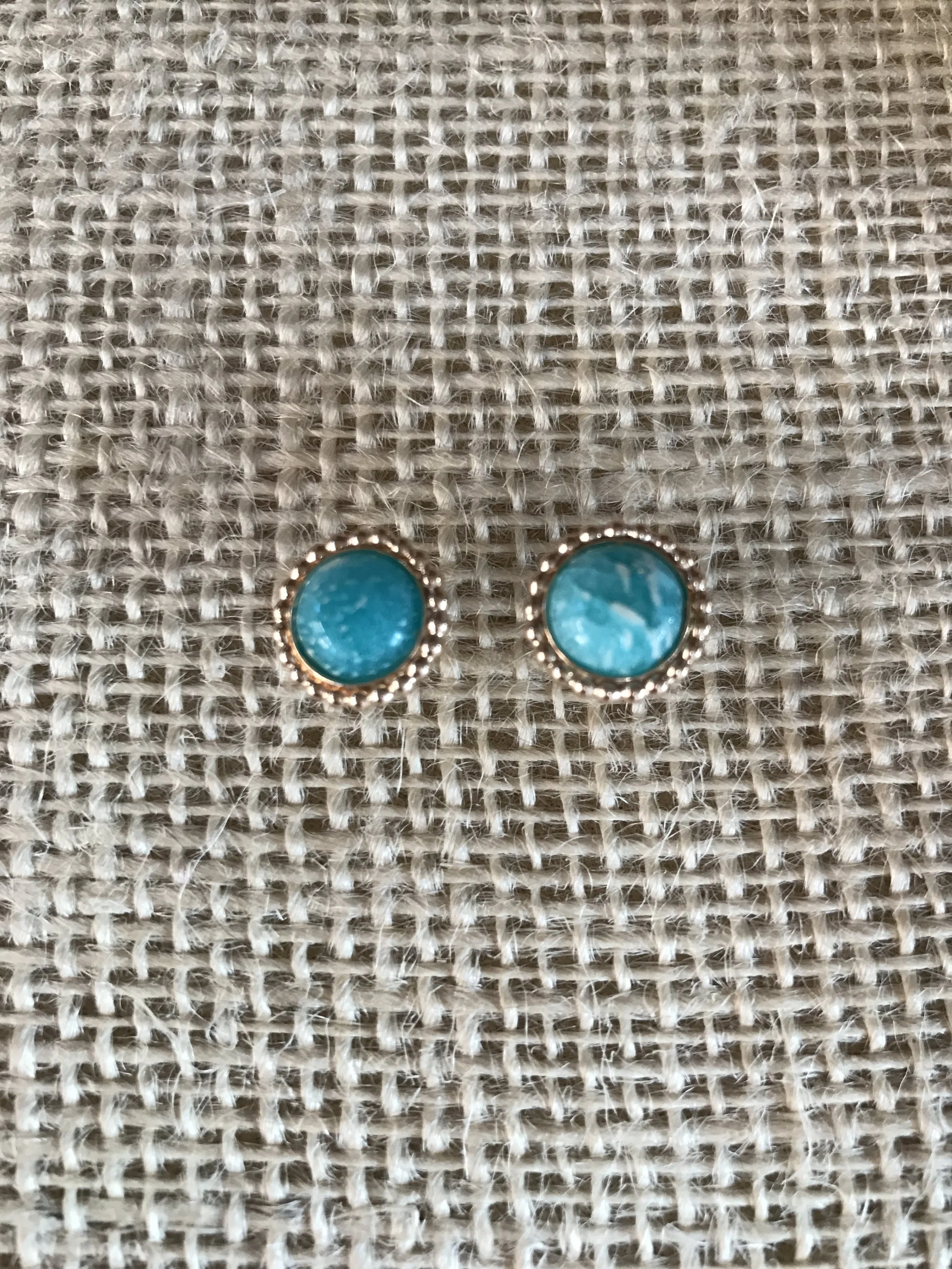 Amazonite Stud Ear Rings (6mm)