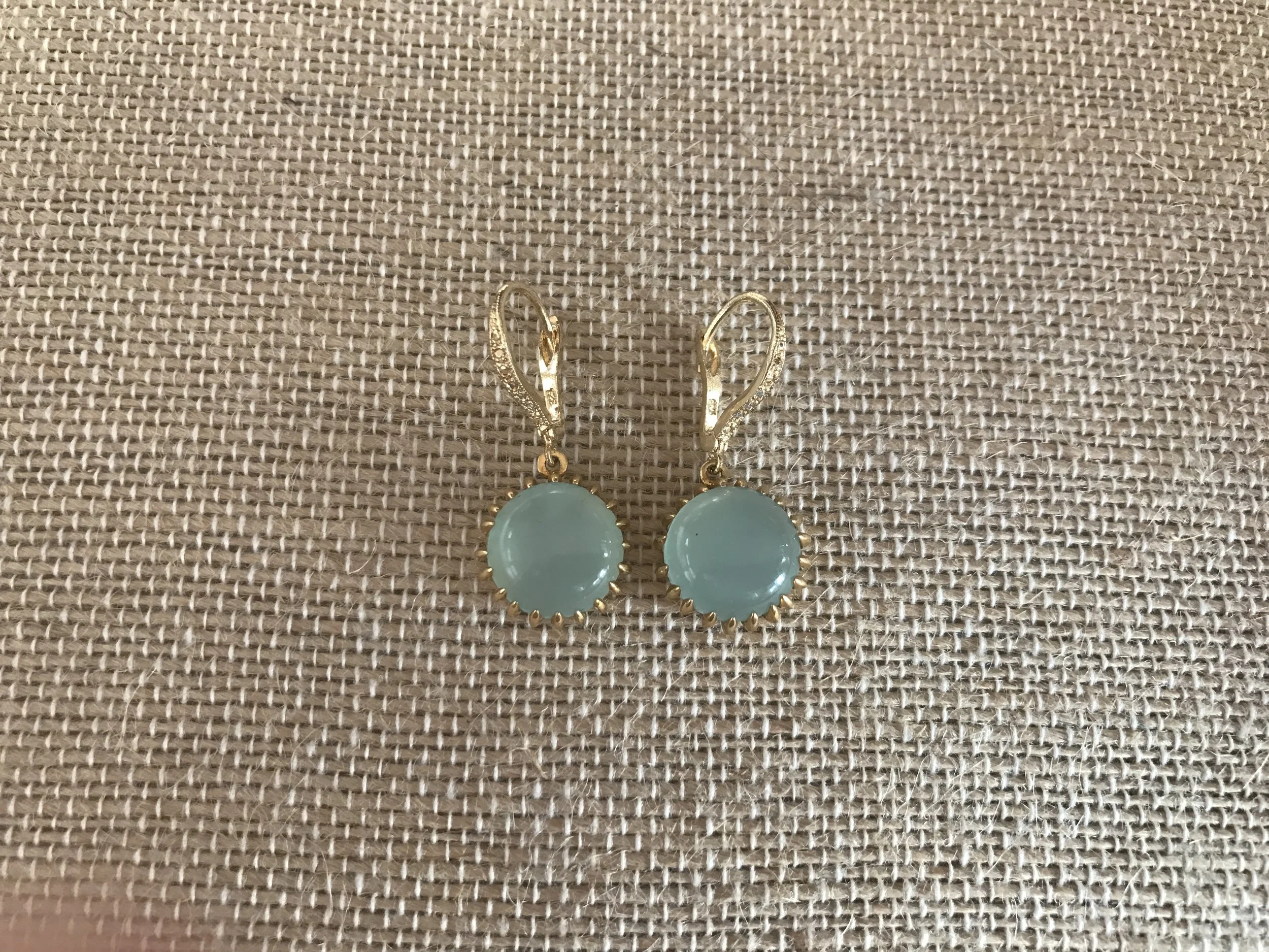 Blue Quartz Drop Ear Rings