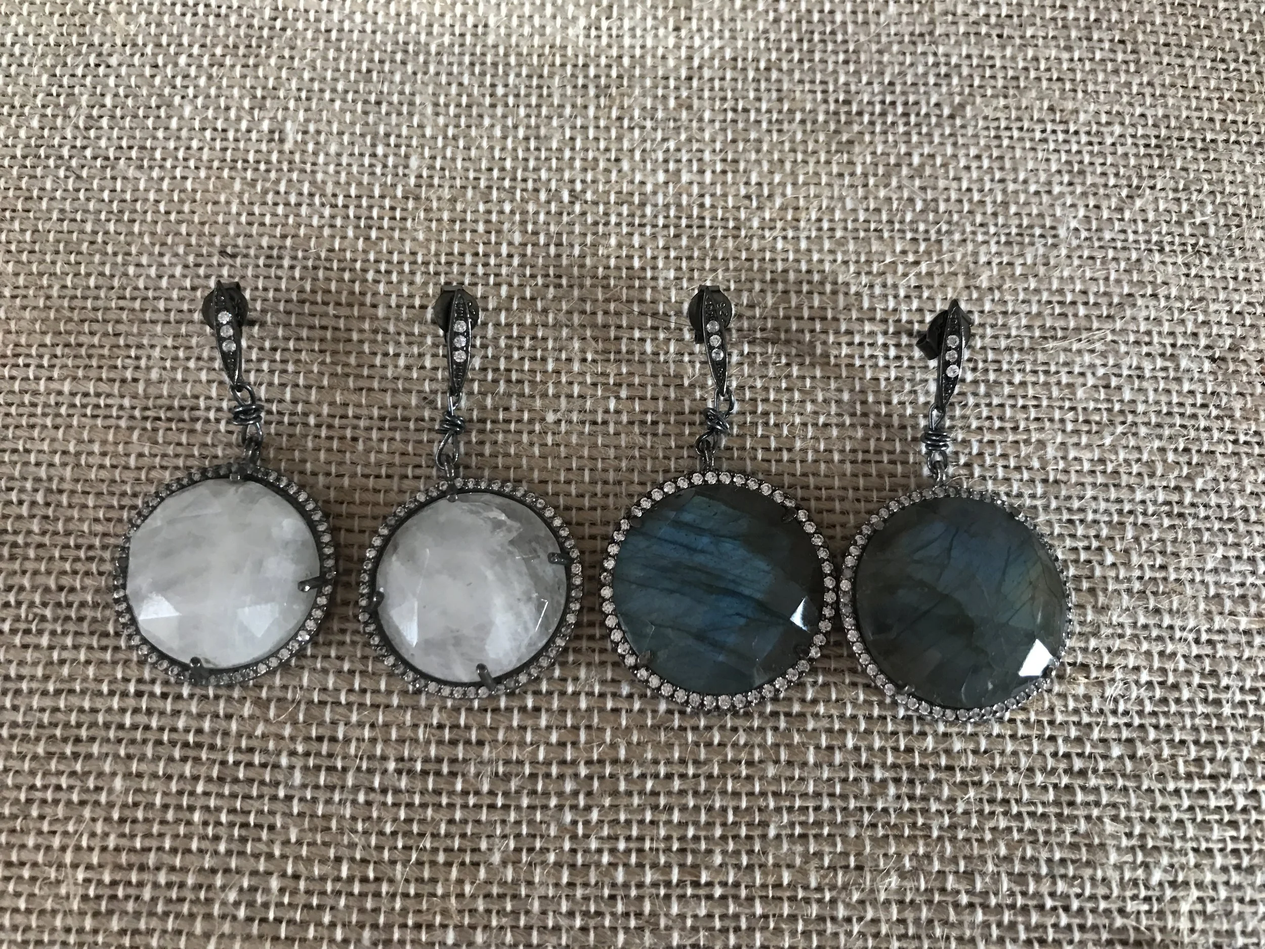 XL Drop Ear rings in Blackened Silver (20mm)