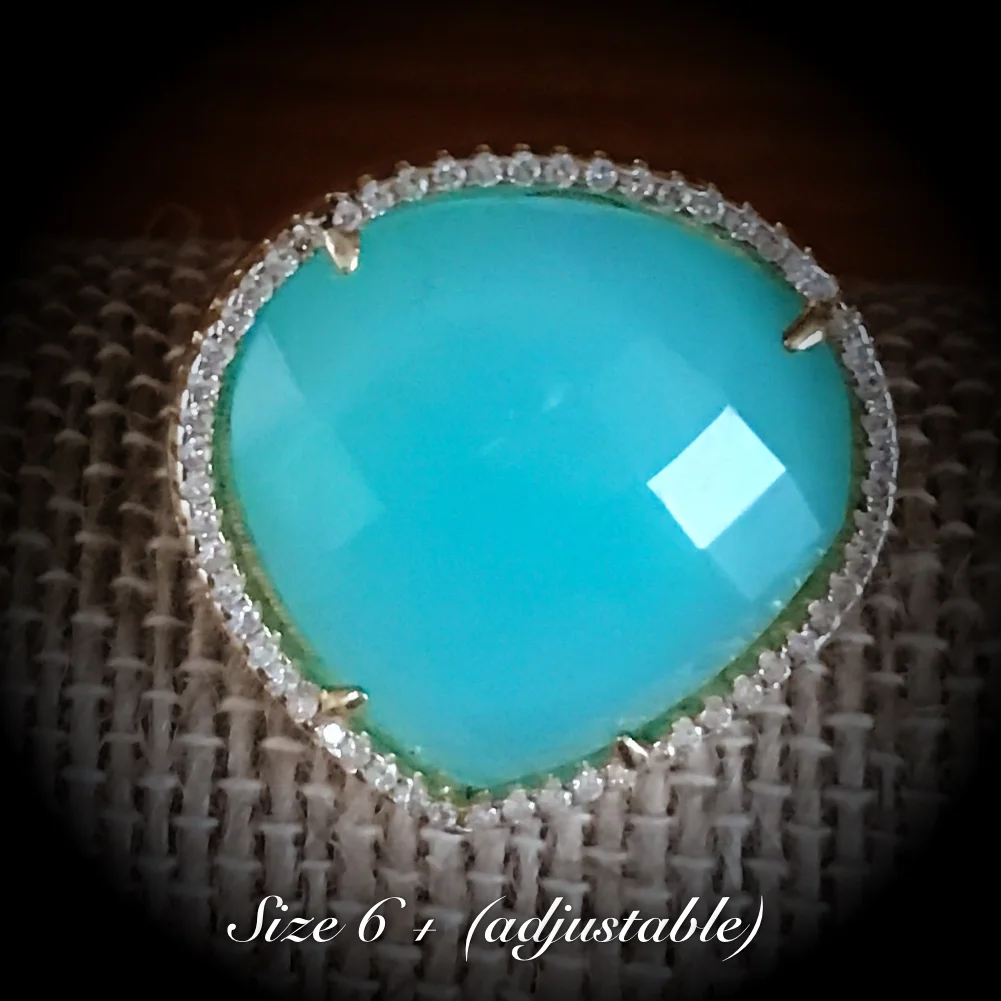 Aqua Chalcedony ring