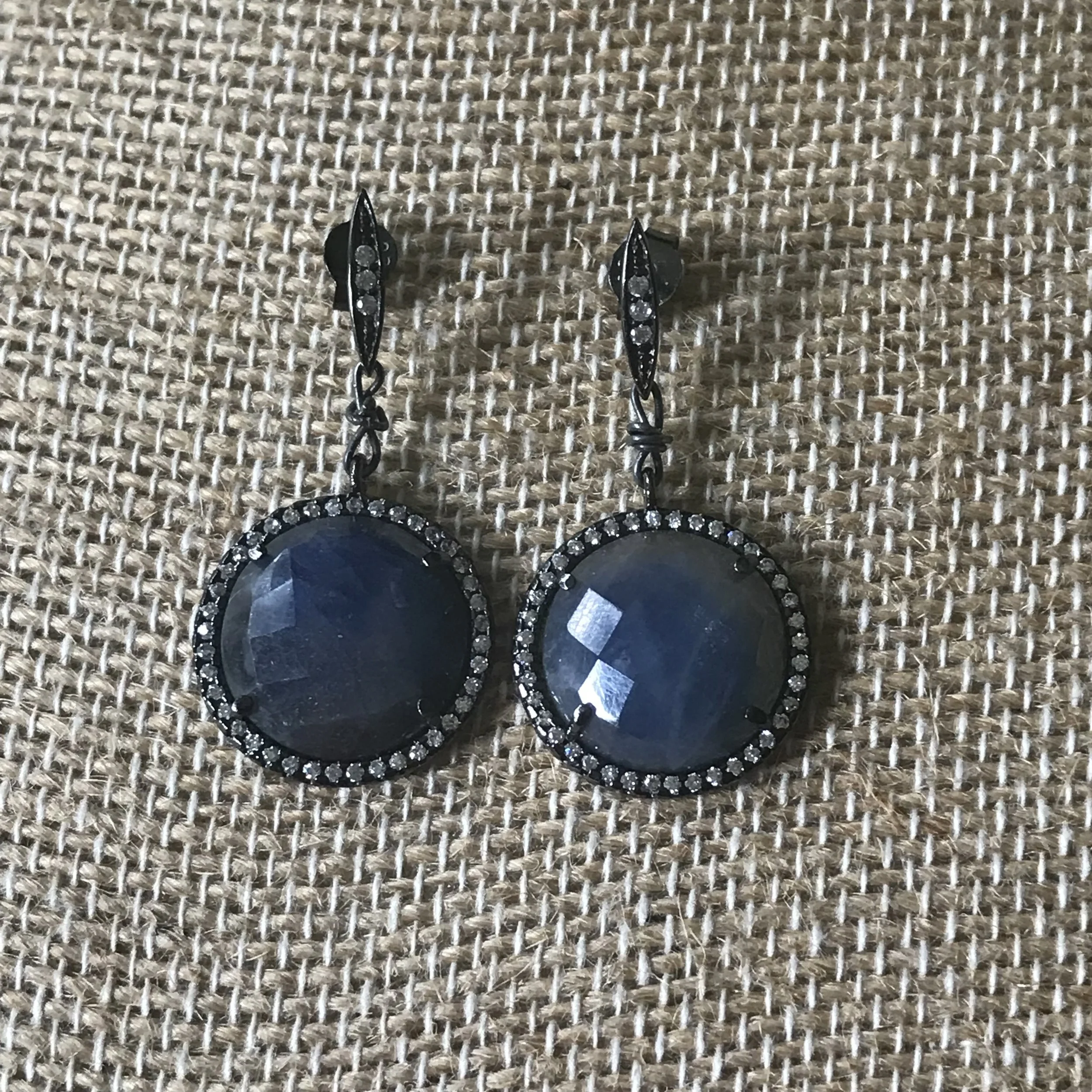 Milky Sapphire drop Ear ring