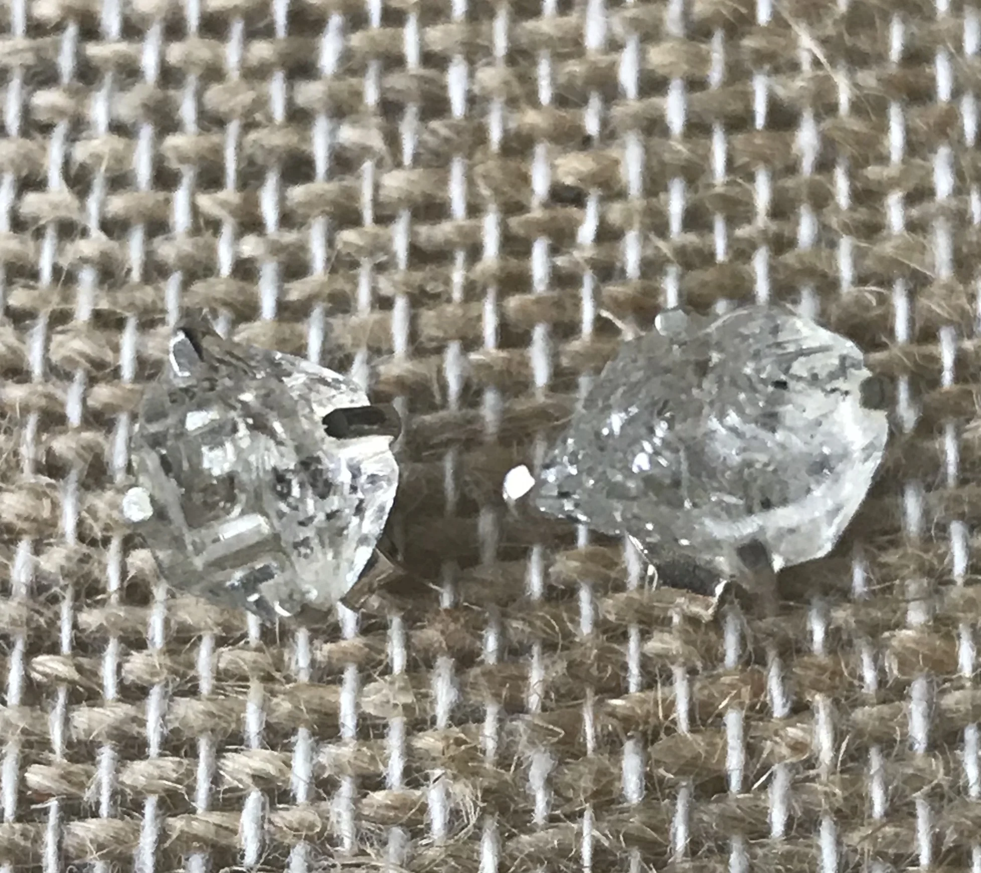 Raw Stone Studs (Emerald, or Moldovite)