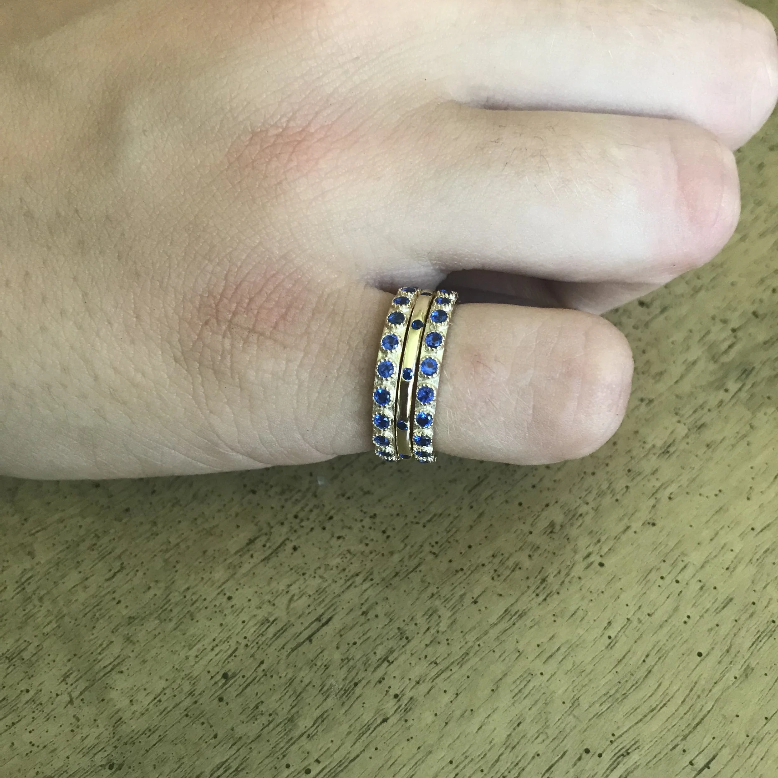 Stackable rings w/ sapphires - size 6