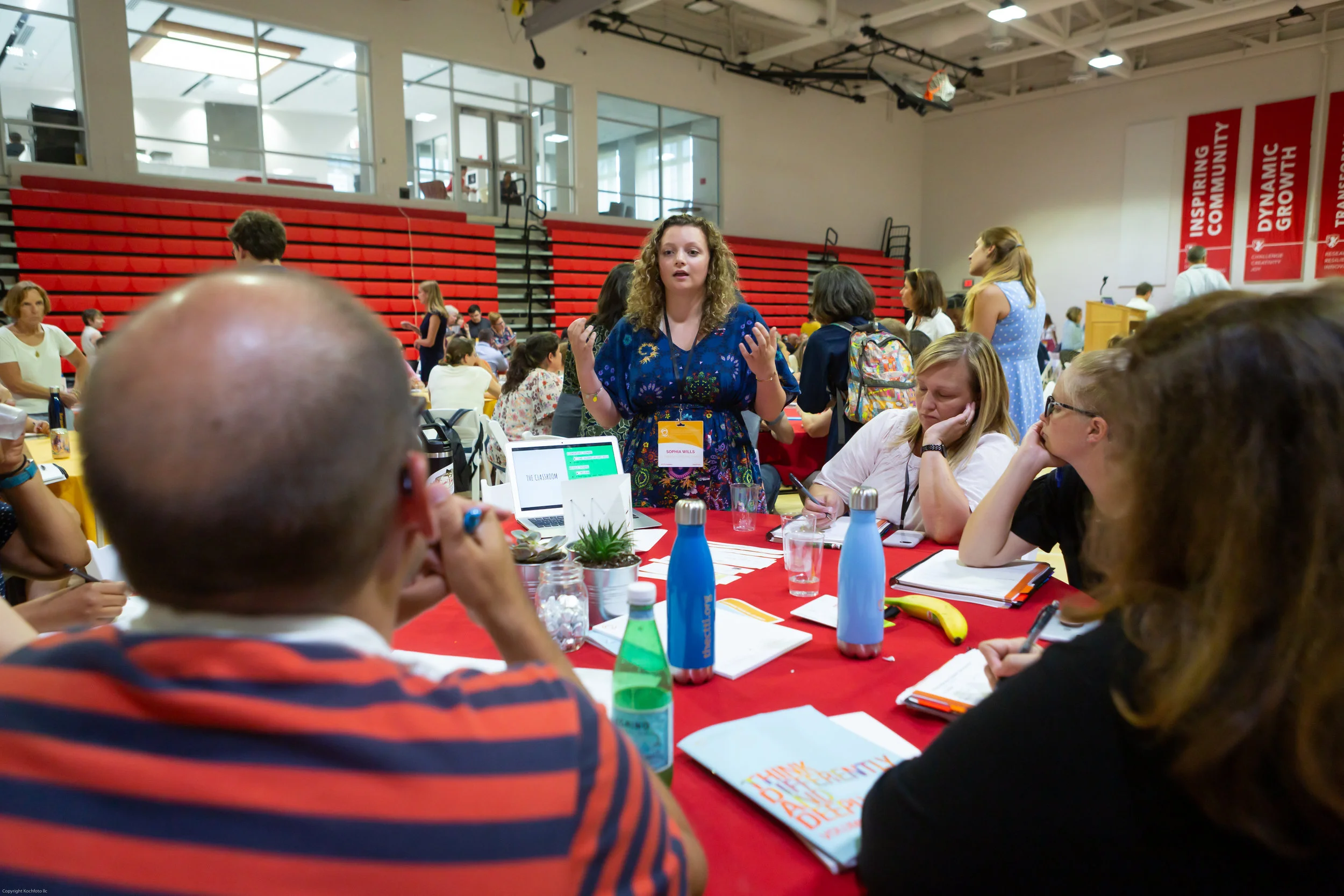 Sophia Wills, a junior at St. Andrew’s Episcopal School in Potomac, Md., gives teachers and school leaders her student speed pitch July 22, 2019 at the Science of Teaching and School Leadership Academy.