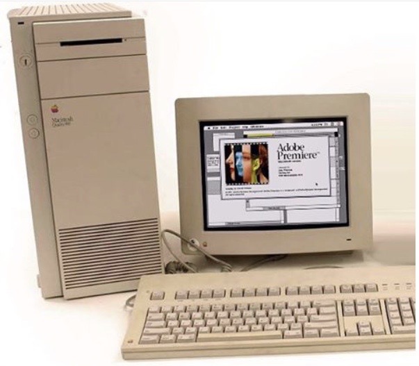 Early version of Adobe Premiere running on a Macintosh Quadro