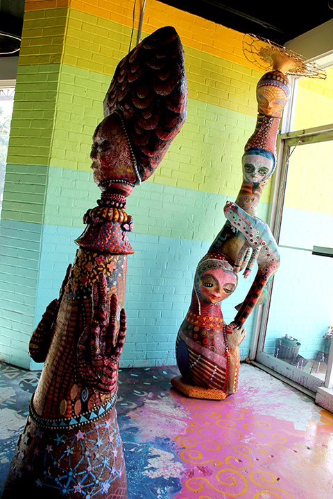 Greg Carter's totemic sculpture. 