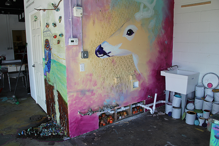 Deer mural by Jenn Hales. 