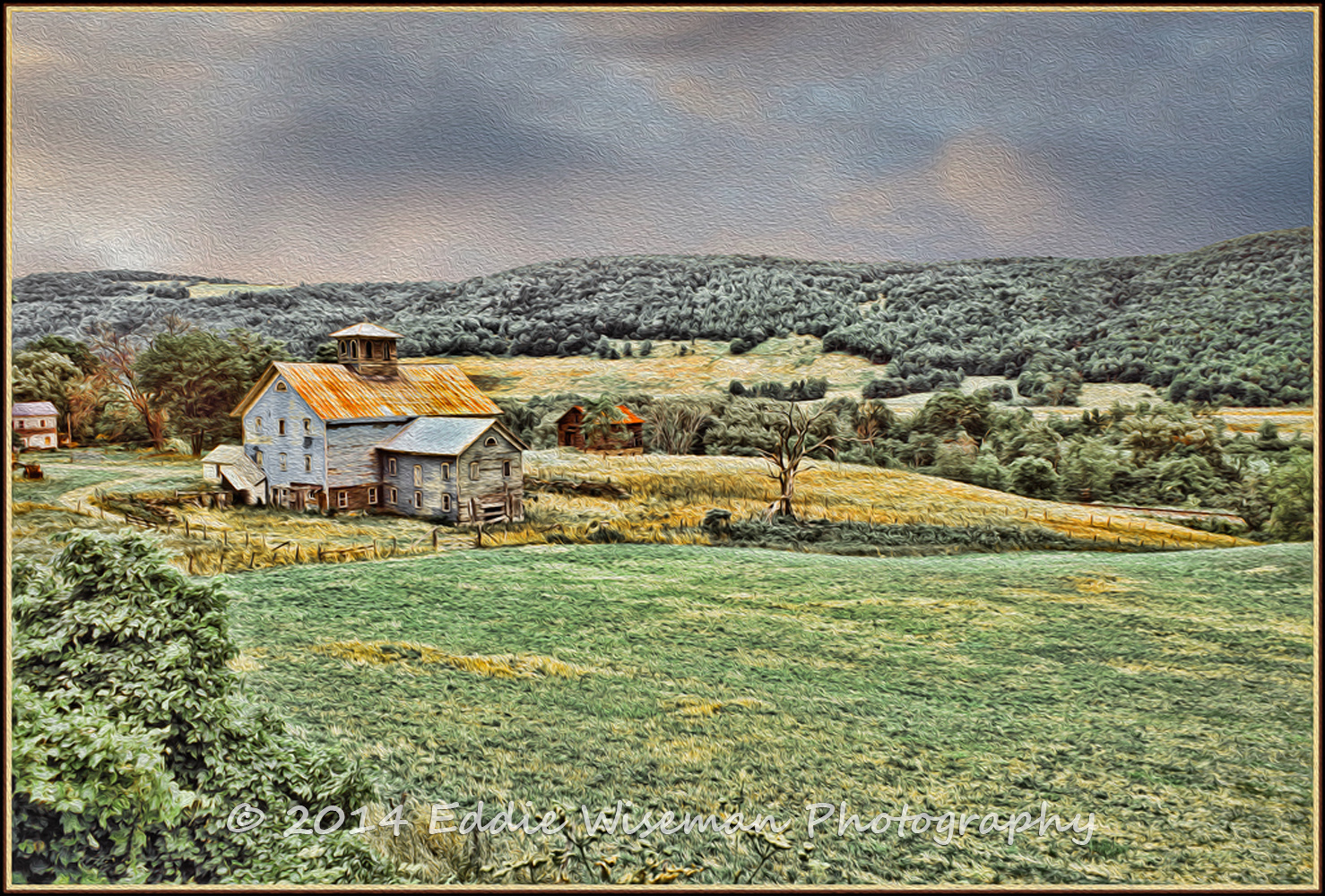 Blue Barn with Threatening Skies-Western MA