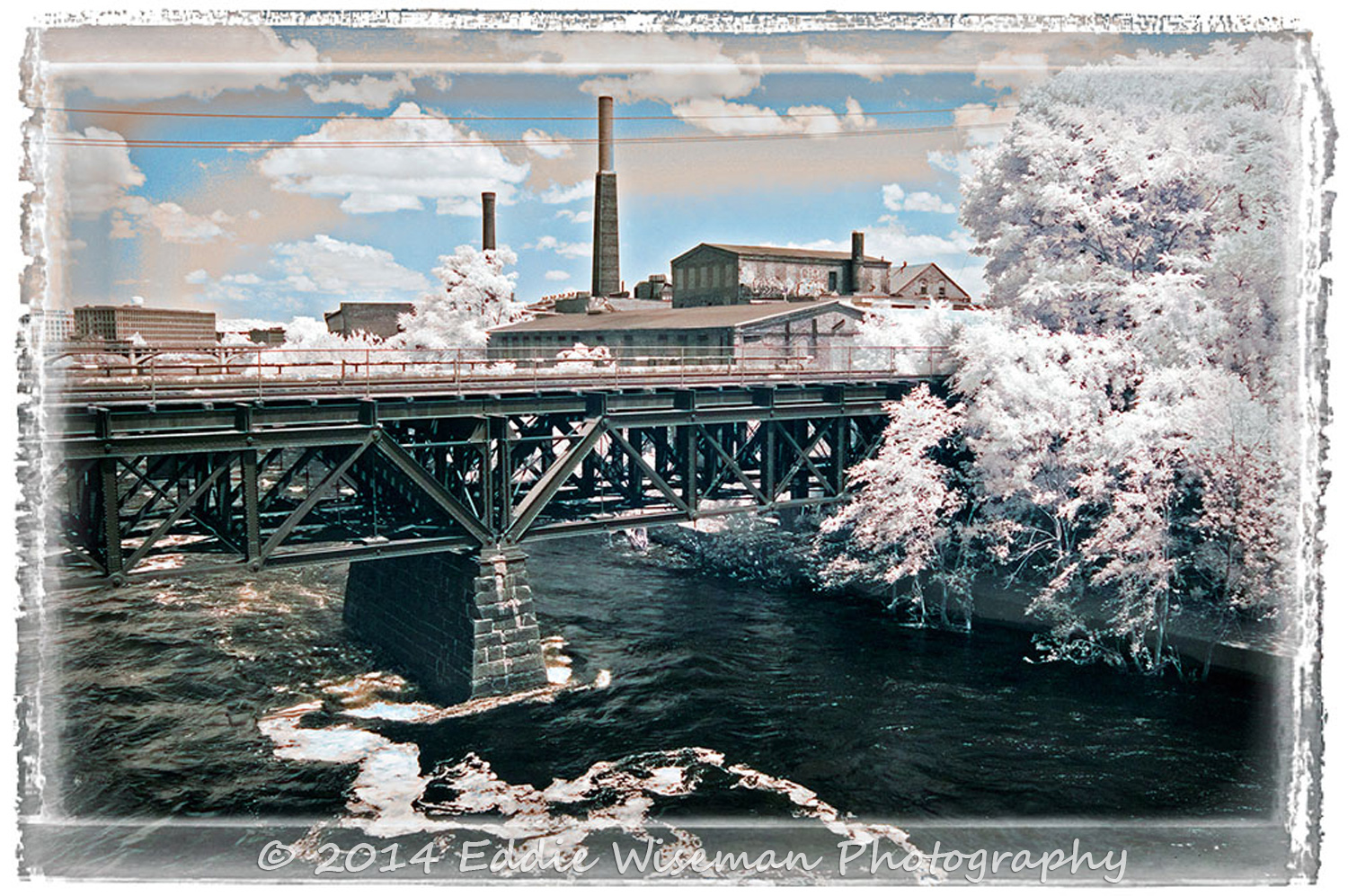 Bridge over the Merrimack River-Lawrence, MA (color infrared)