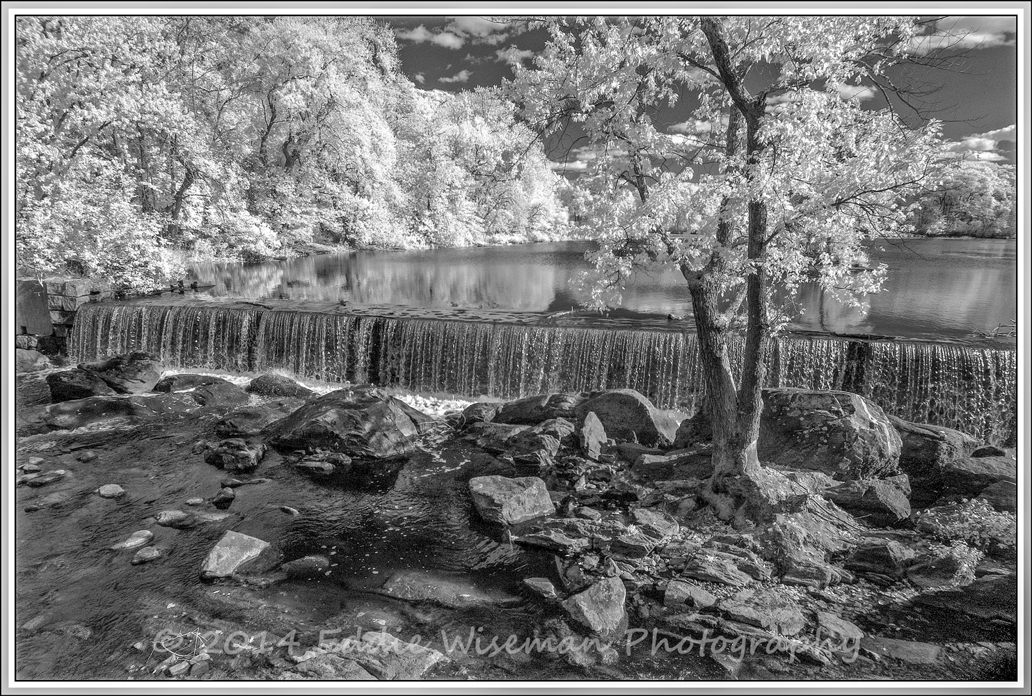 Concord River Falls- Infrared Black and White, Monochrome