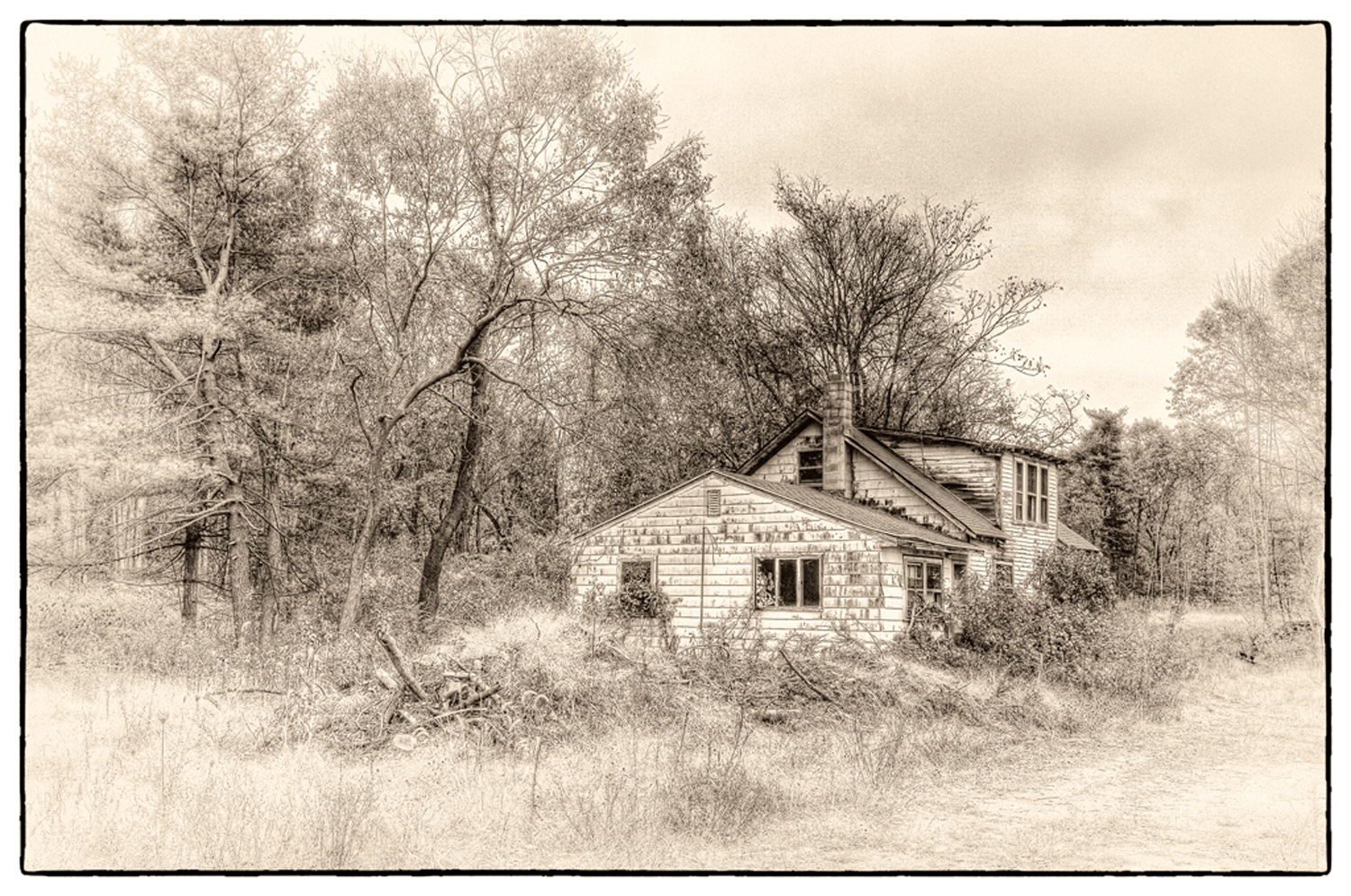 "Abandoned House" Andover, MA (monochrome)