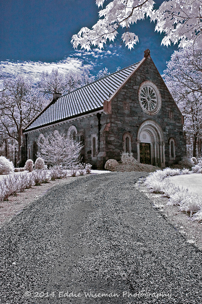 West Parish Cemetery Chapel (blue infrared)