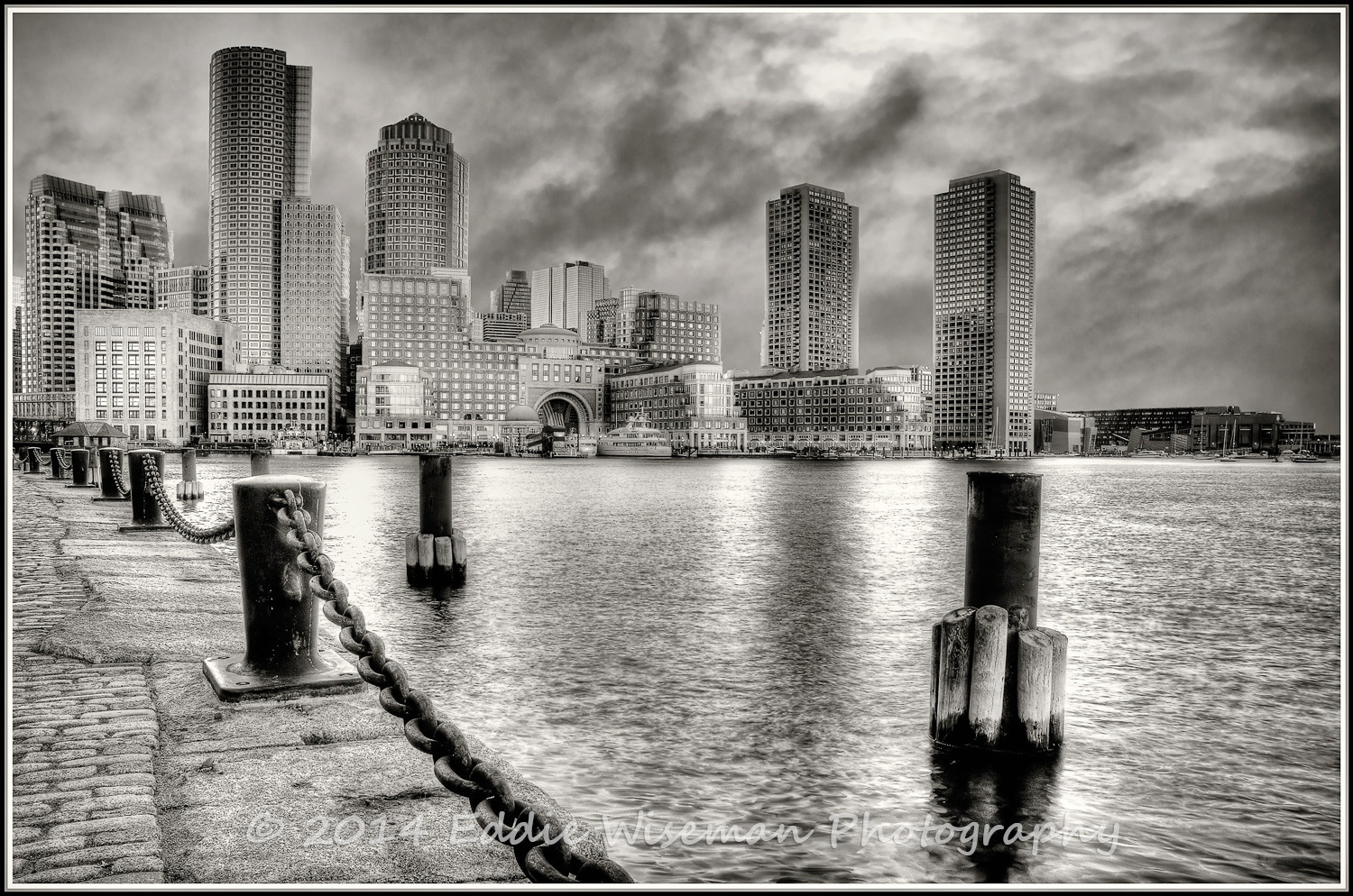 Rowes Wharf at Dusk, Boston,MA (monochrome)