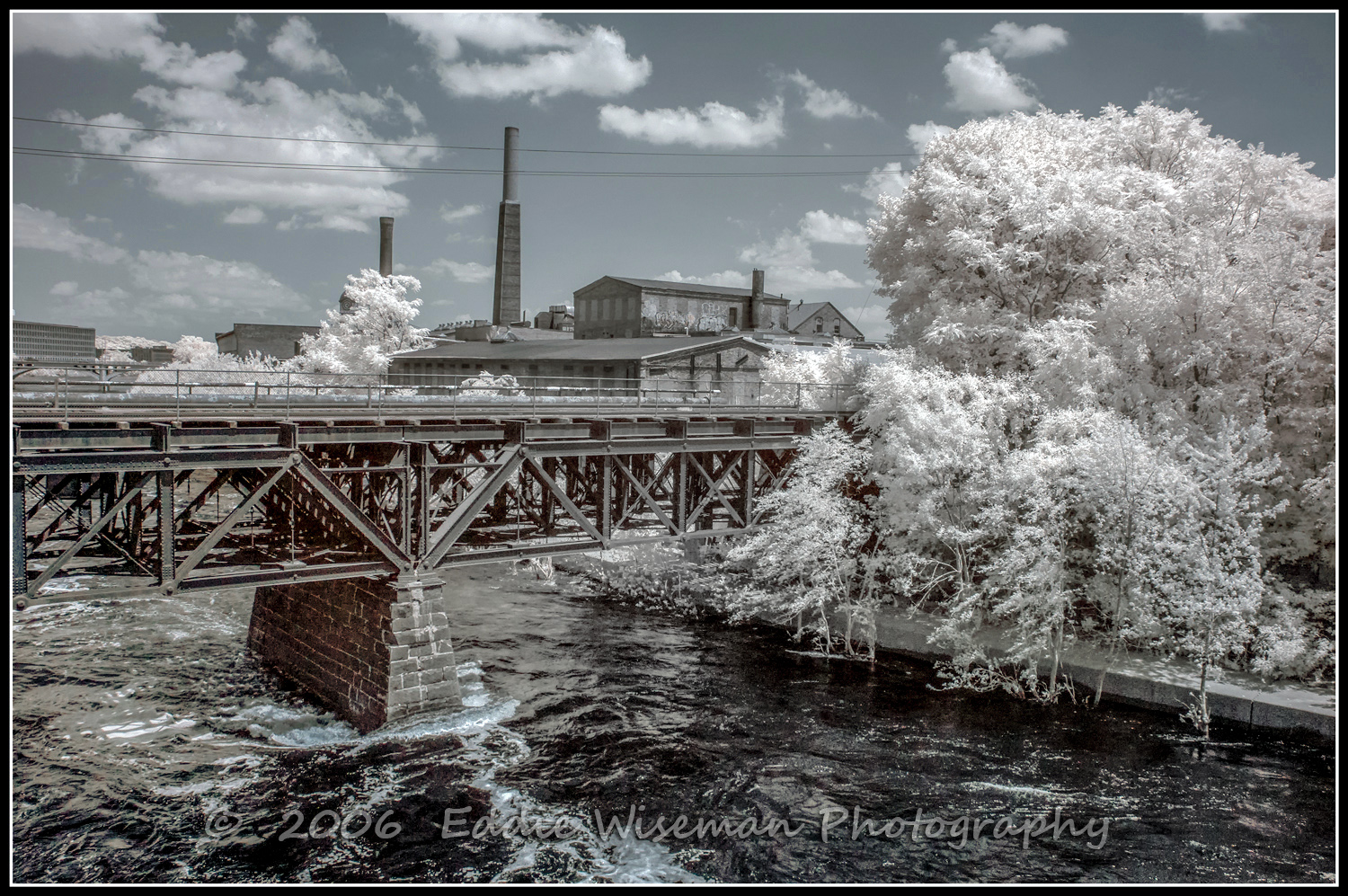 Bridge over the Merrimack, Lawrence,MA (color infrared)