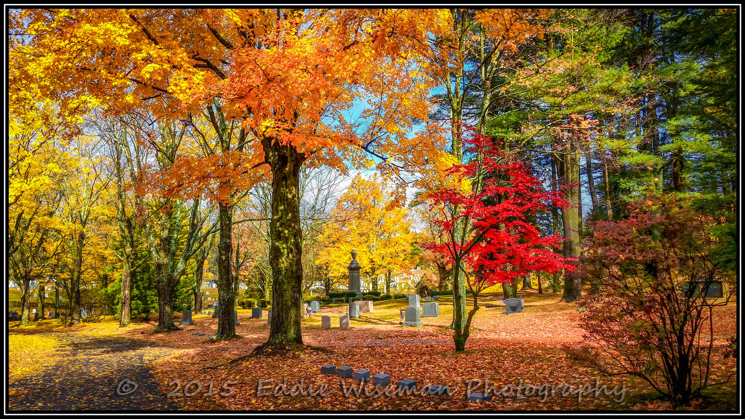 West Parish Cemetery in FALL COLOR- Andover MA 2015