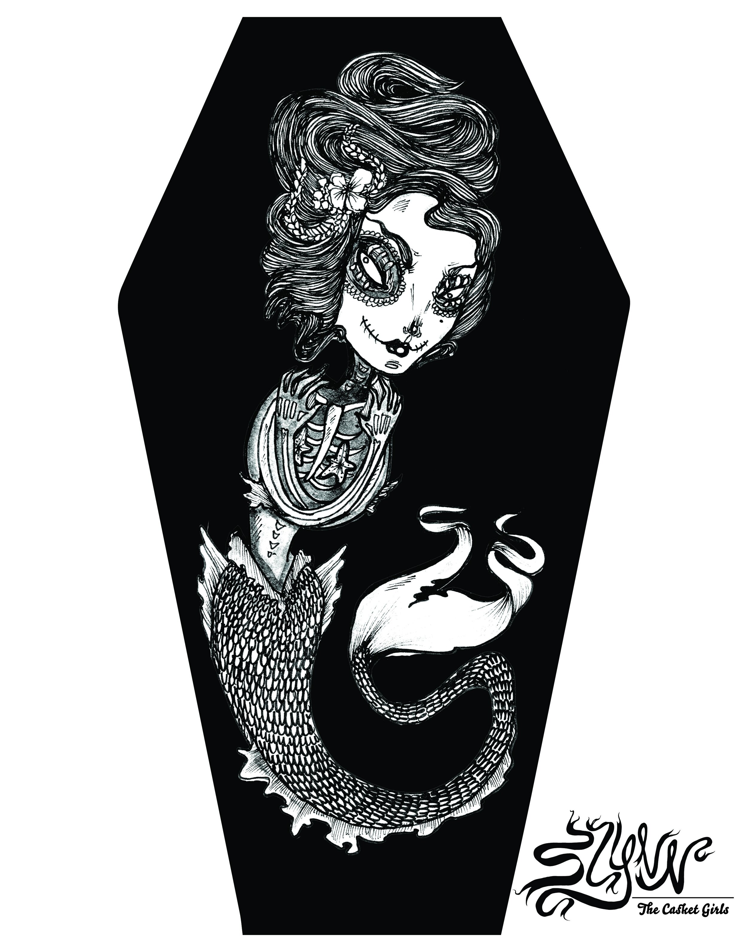Casket Girl Illustration: Mermaid 