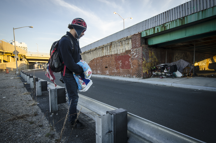 Living steps away from the river, José often crosses the quiet street to sit at the bank. 