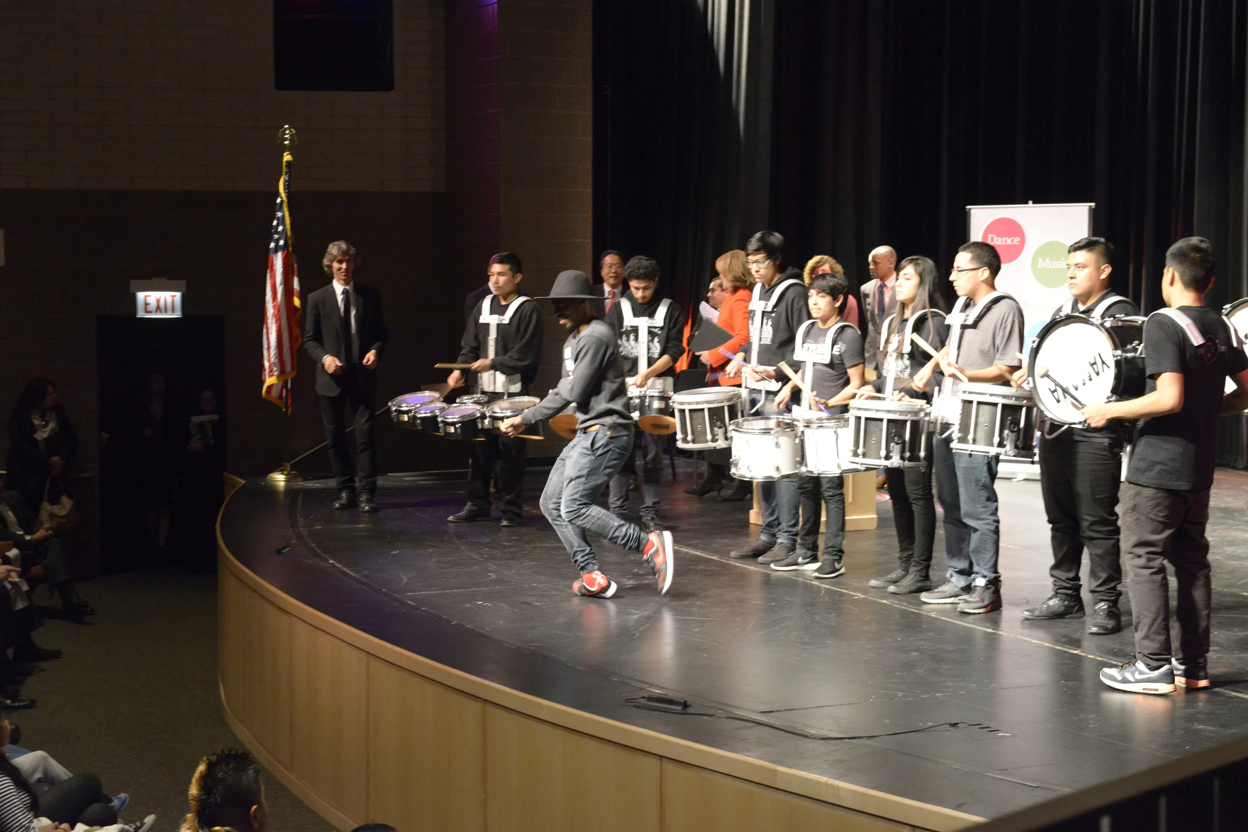 Lil Buck dances to the music of the Benito Juarez drumline