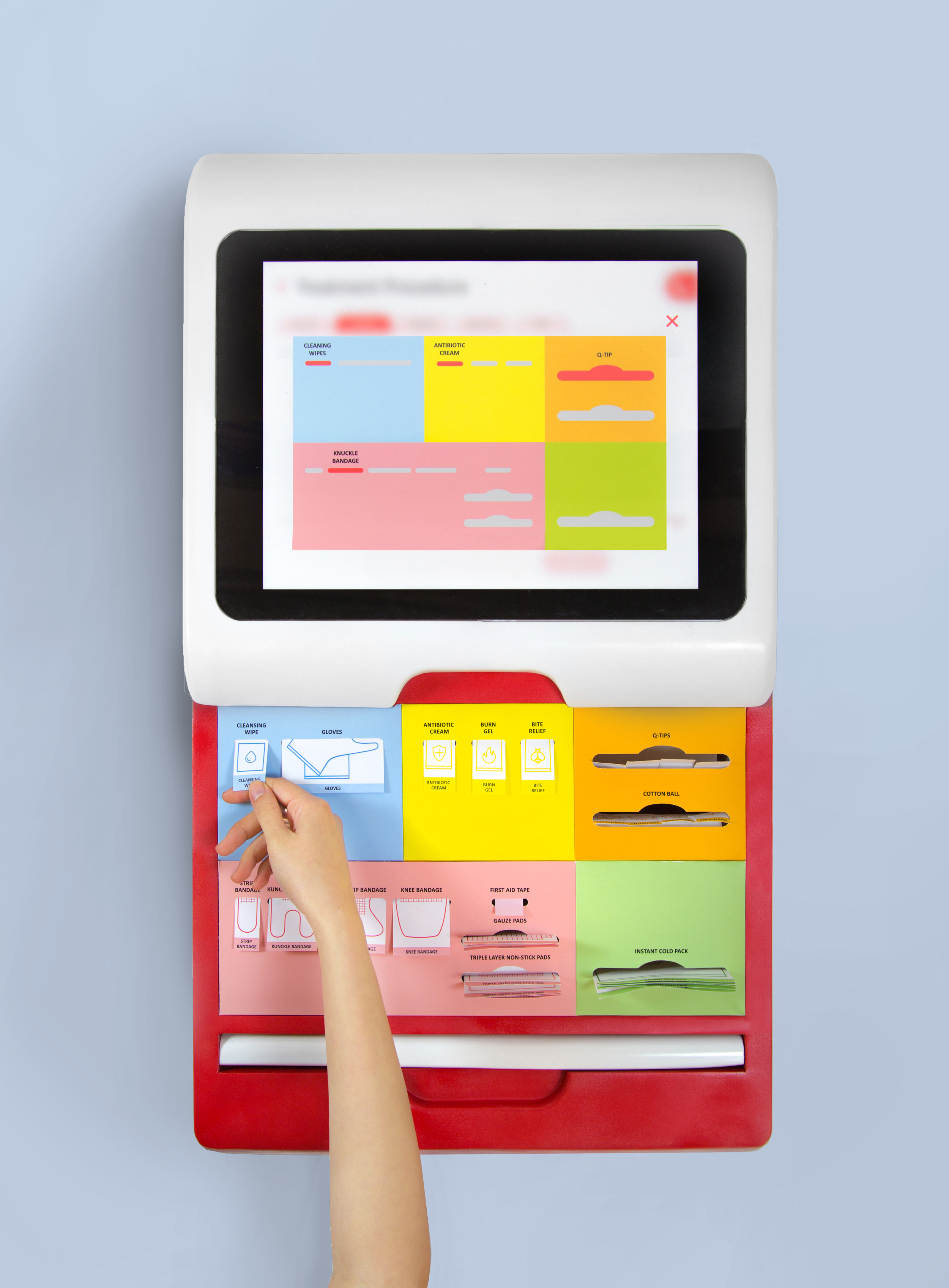 The interface also helps users to locate treatment items.