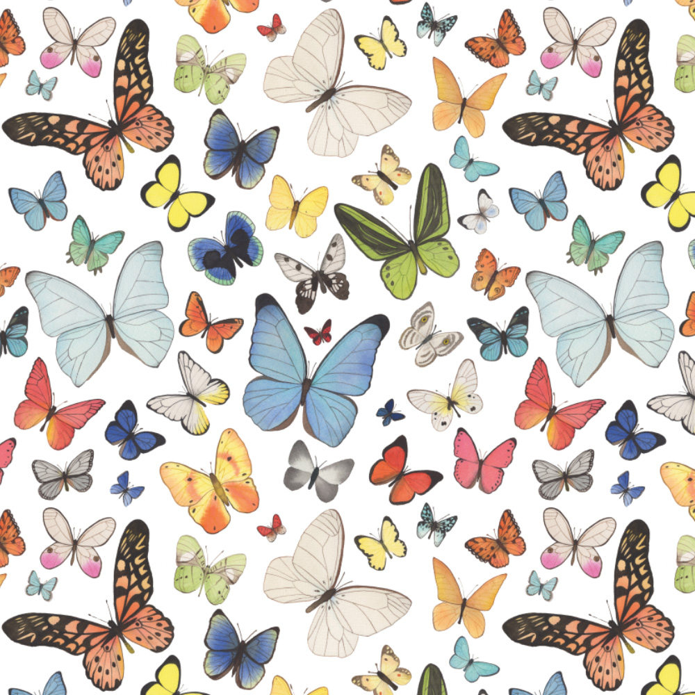 Watercolor Butterflies Fabric Design