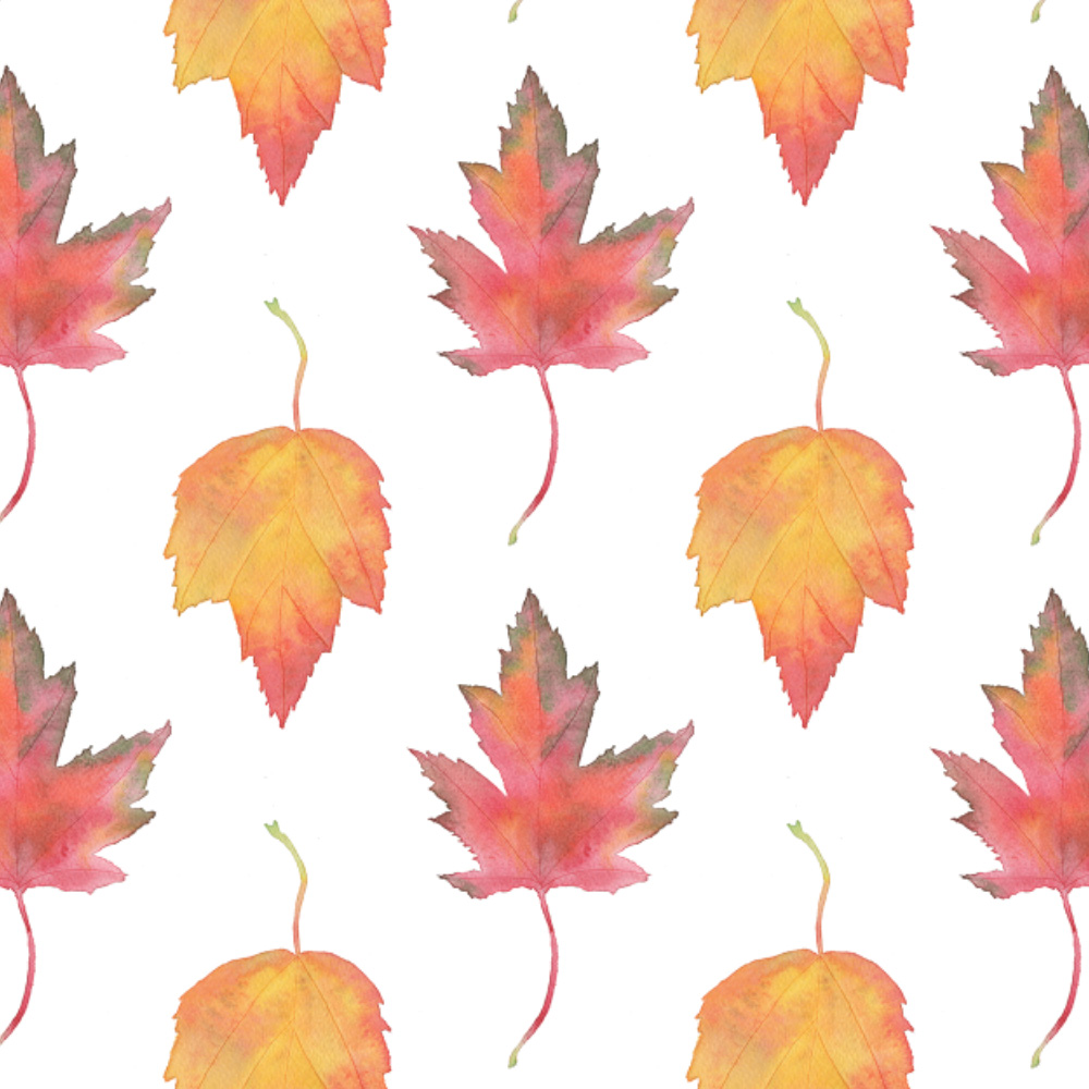 Maple Leaves Watercolor Fabric Design by Anne Butera
