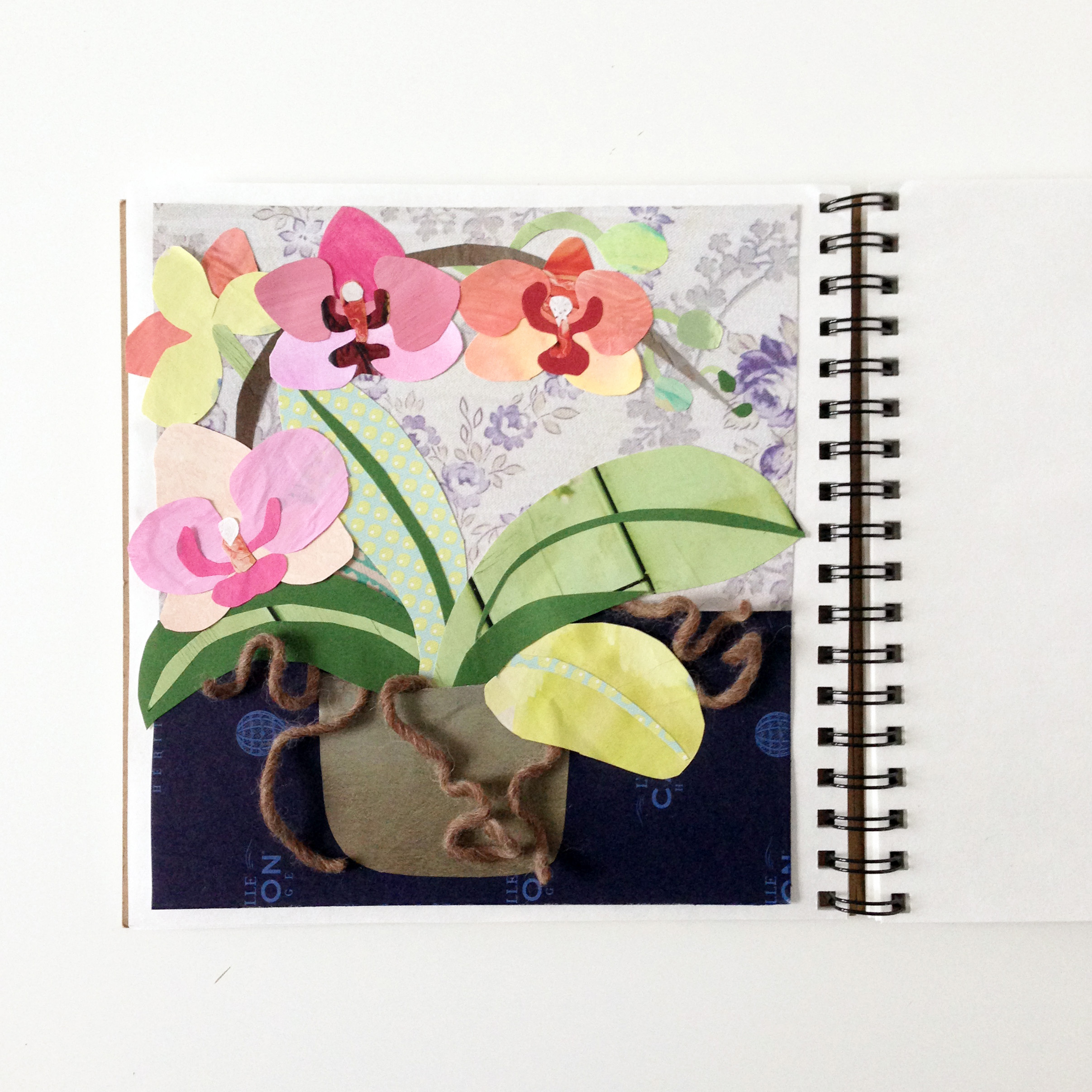 Orchid Collage in My Sketchbook