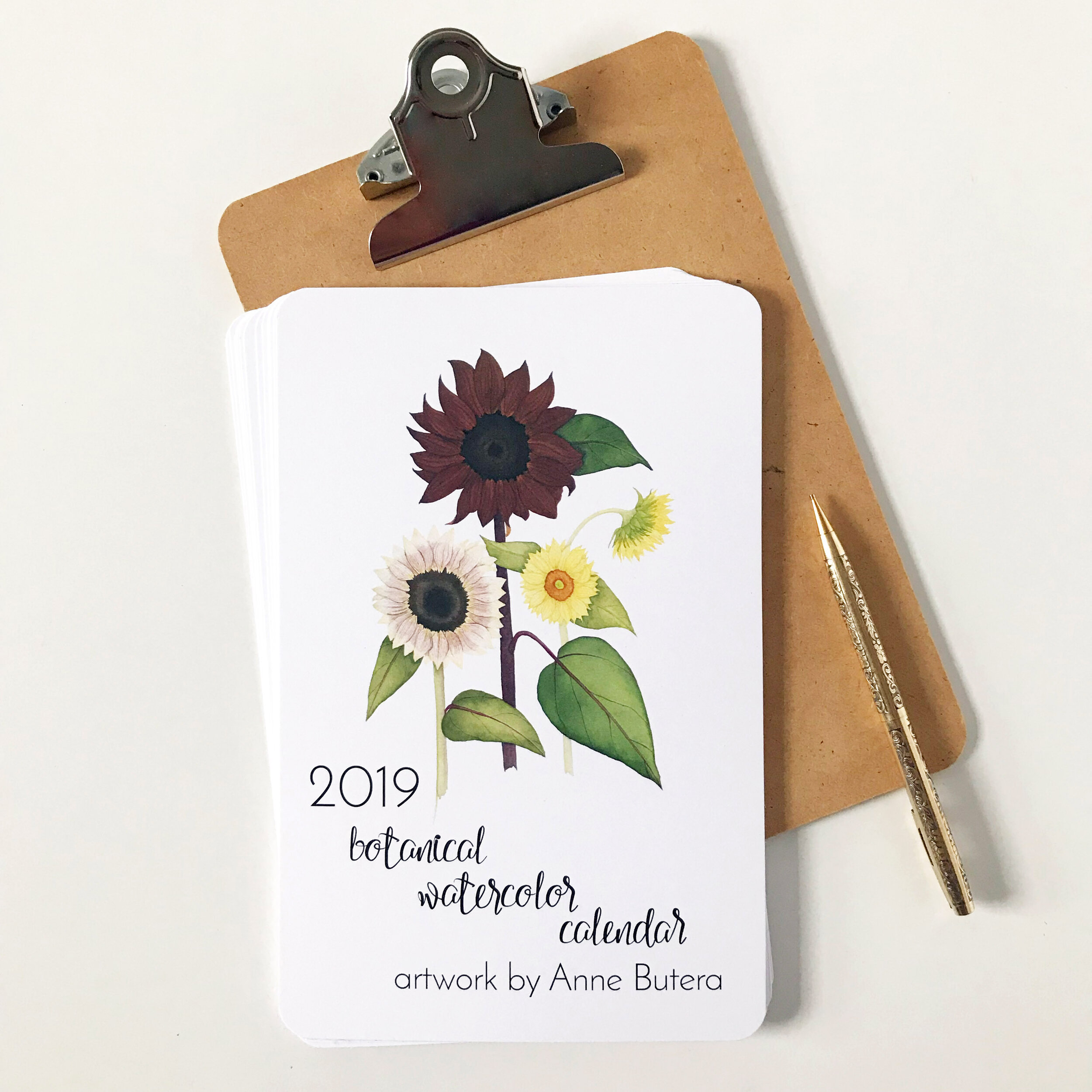 2018 Botanical Watercolor Calendar by Anne Butera