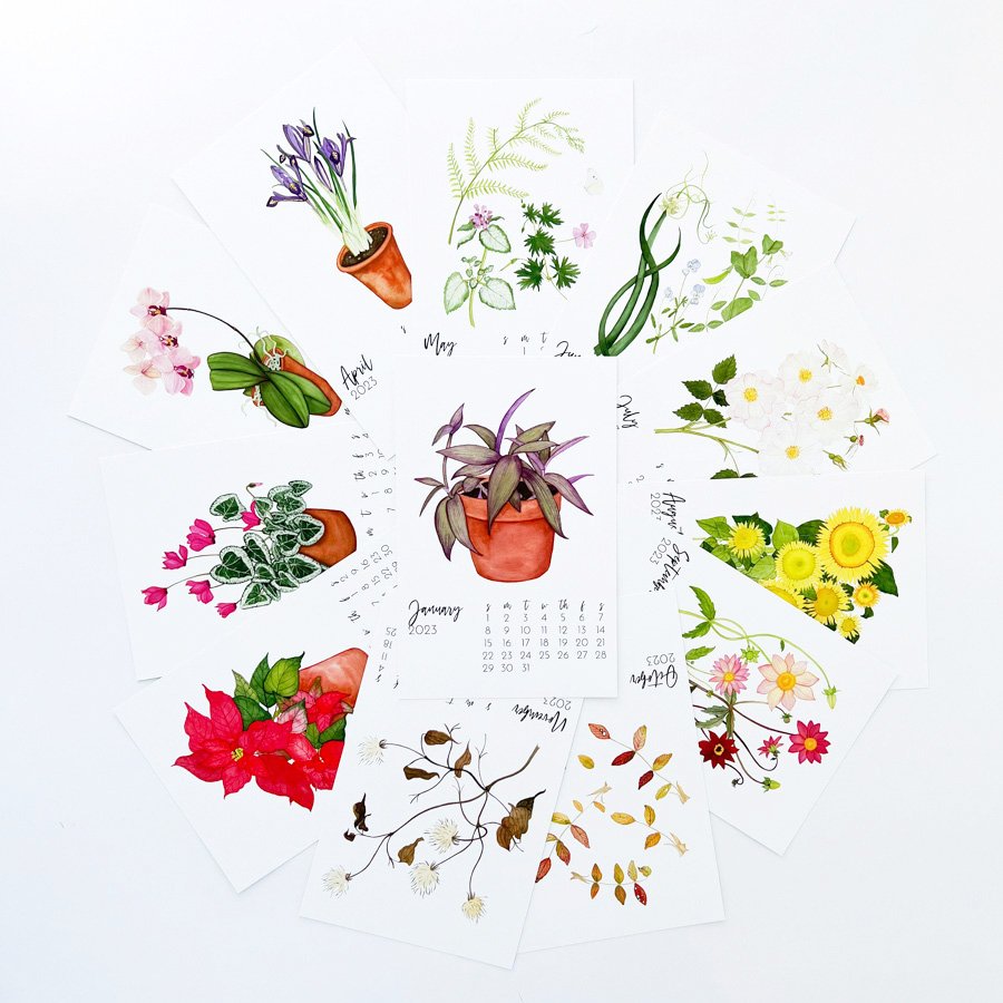 2023 Watercolor Garden Desk Calendar from Anne Butera