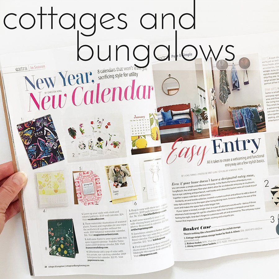 Anne Butera's 2019 Desk Calendar was featured in Cottages and Bungalows Magazine