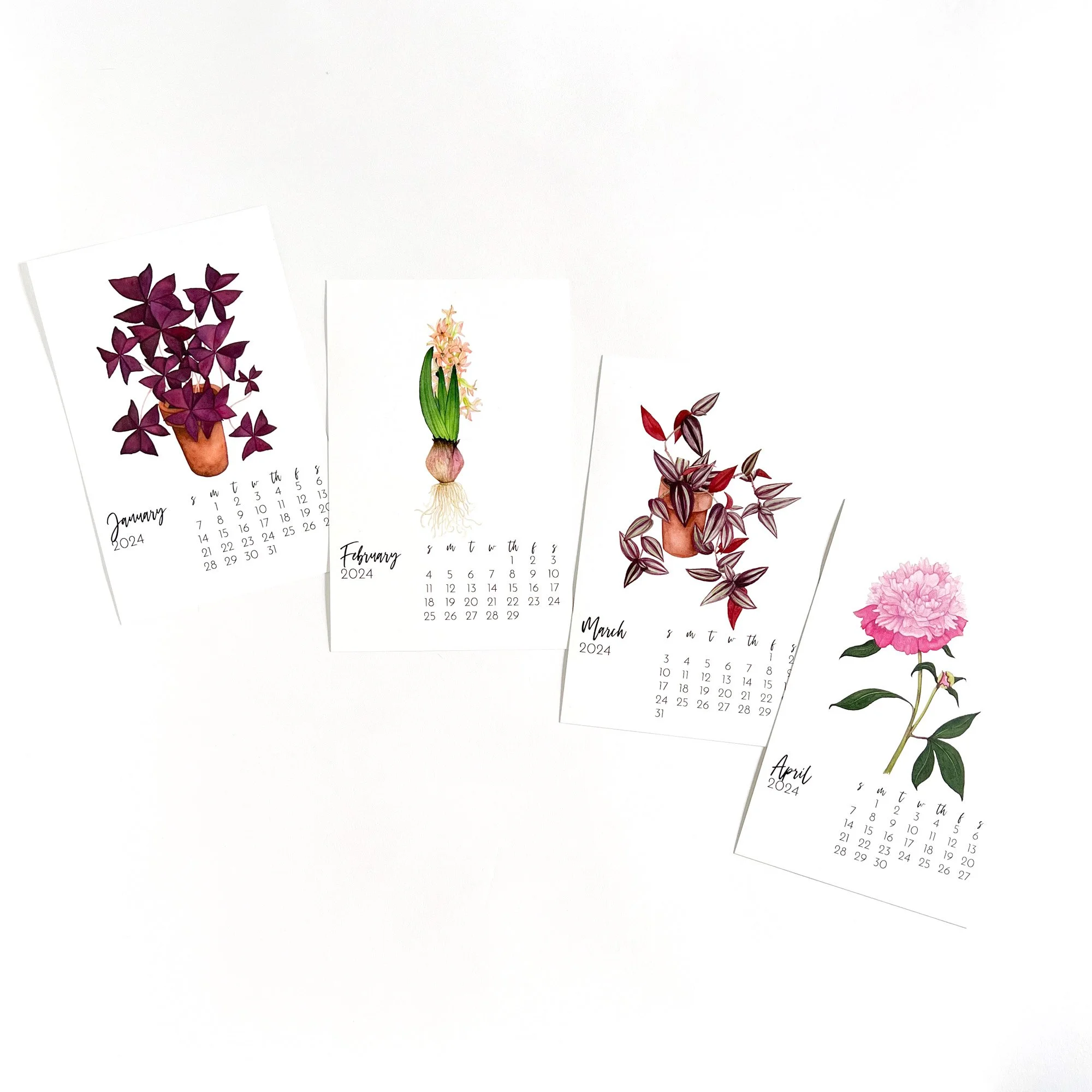 2024 Botanical Watercolor Desk Calendar — My Giant Strawberry Creative