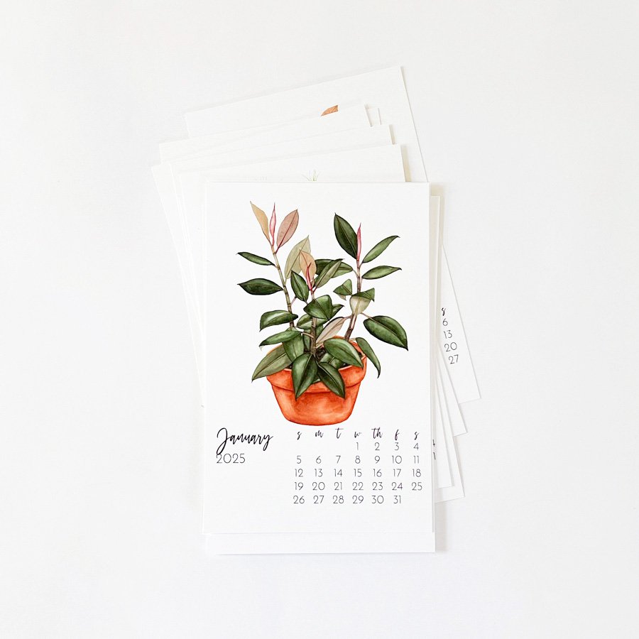 January 2025 Desk Calendar Page from Anne Butera