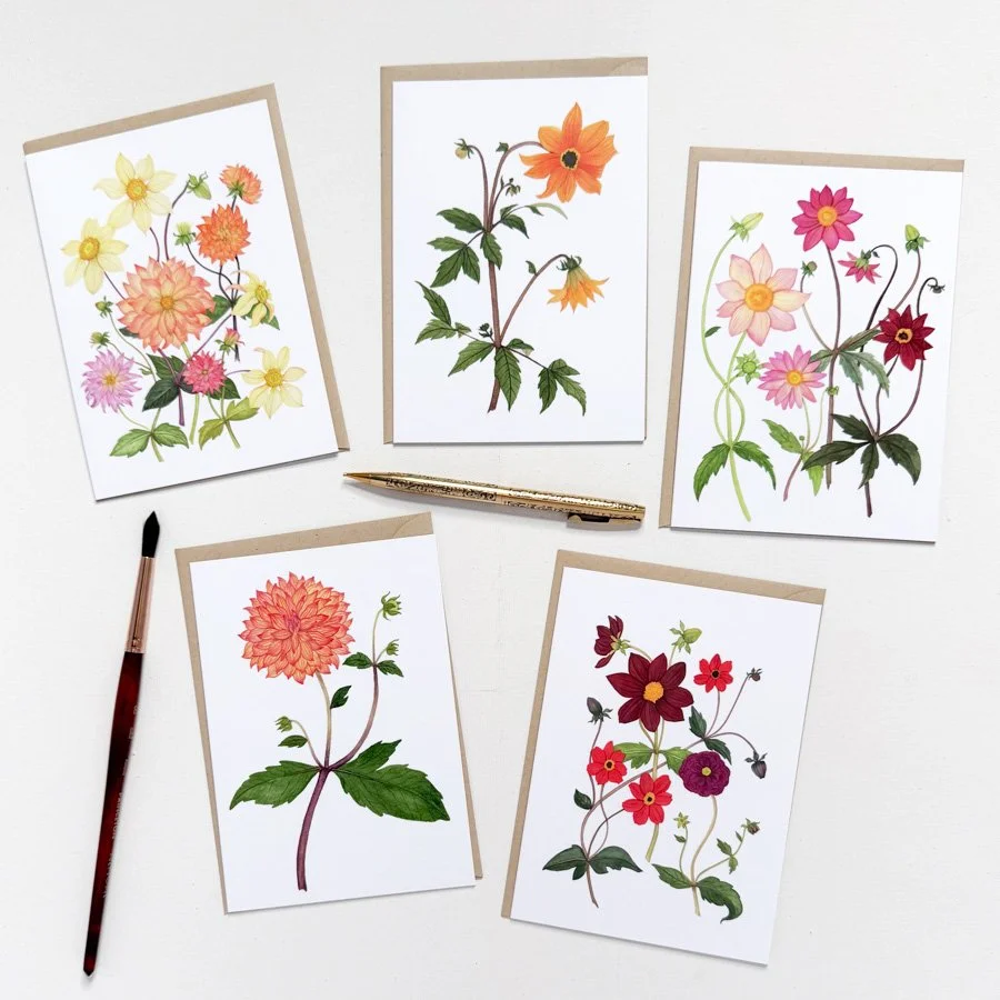Dahlia Garden Notecard Set