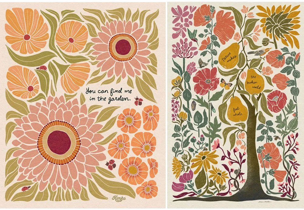 two pieces of art by Kim Koehler