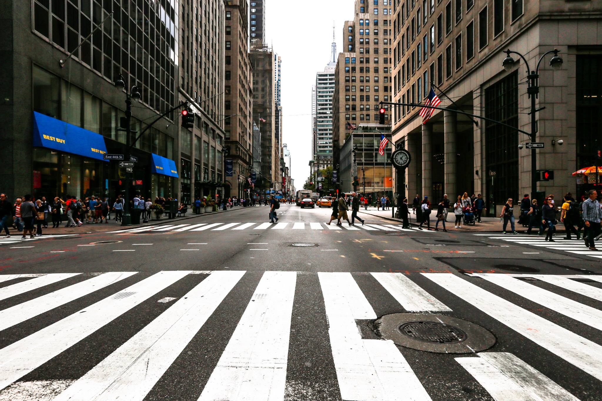 Walking down the street