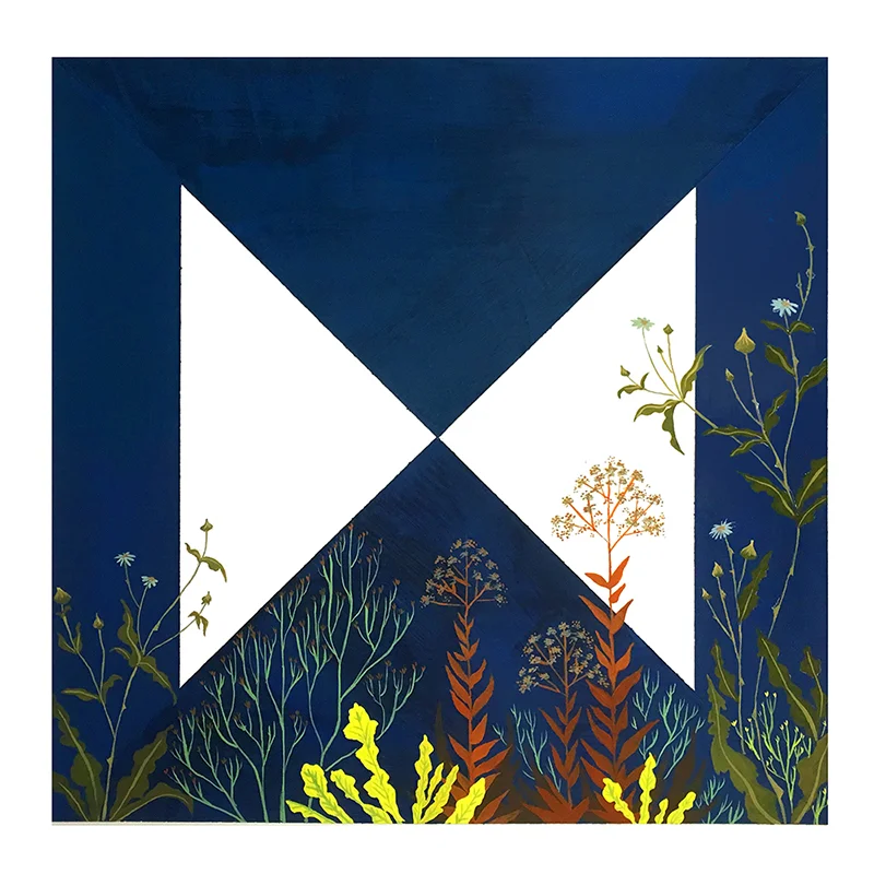 Mirrored Weeds Gouache on Hot Press Paper 9x9", 2016. $200