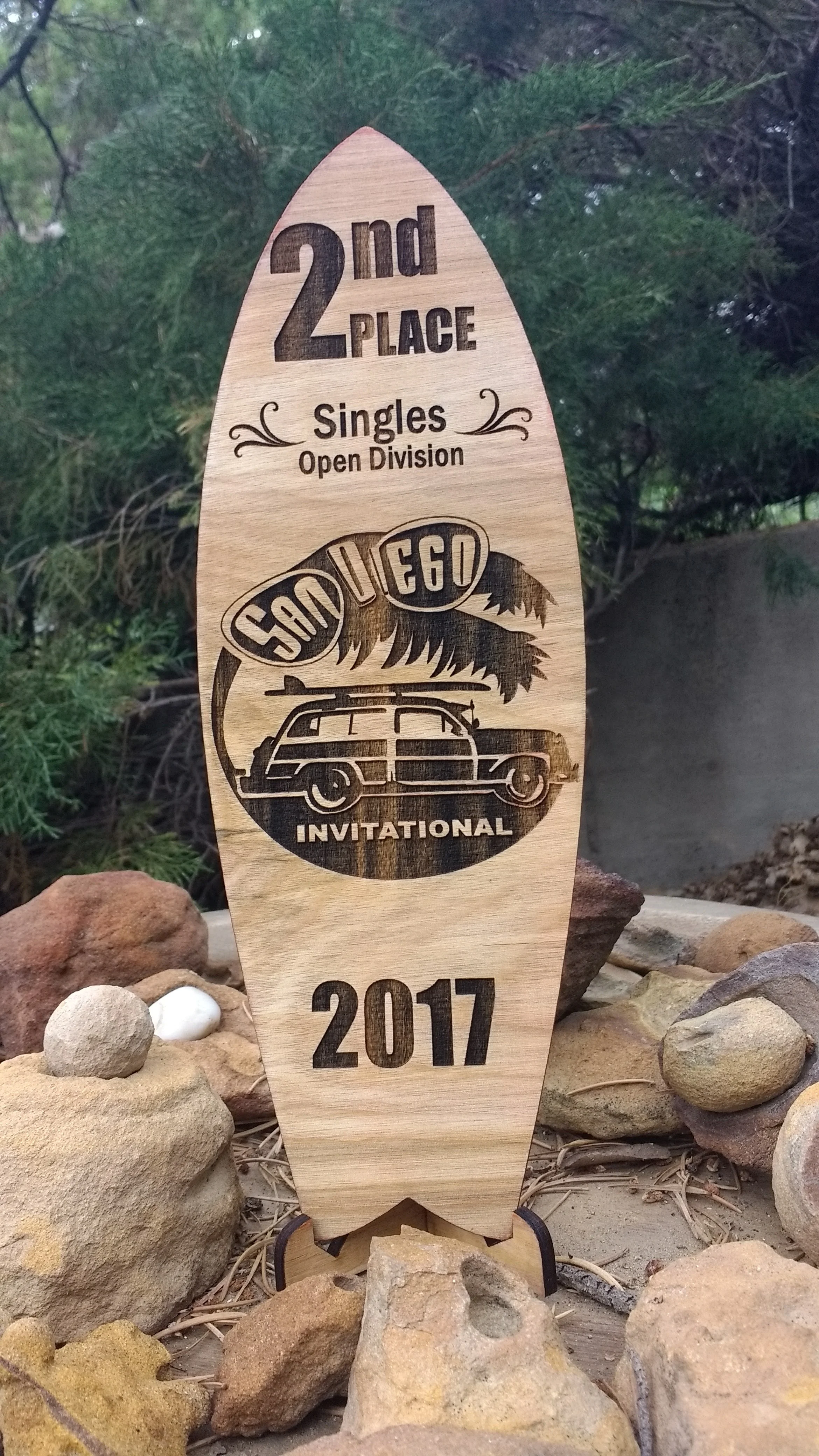 Mini Wood Surfboards & Trophies — Surf Snow Promo