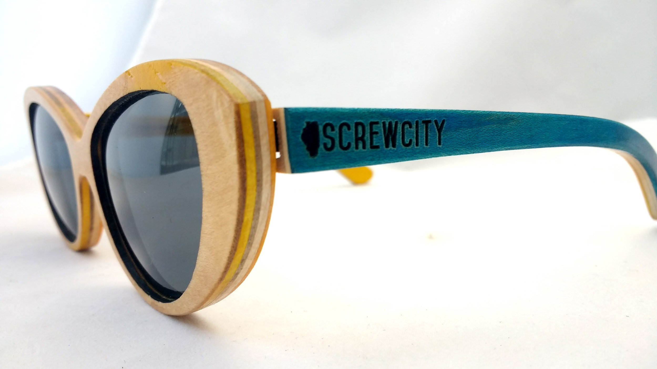 Blue Screw City SK8Glasses™ with logo