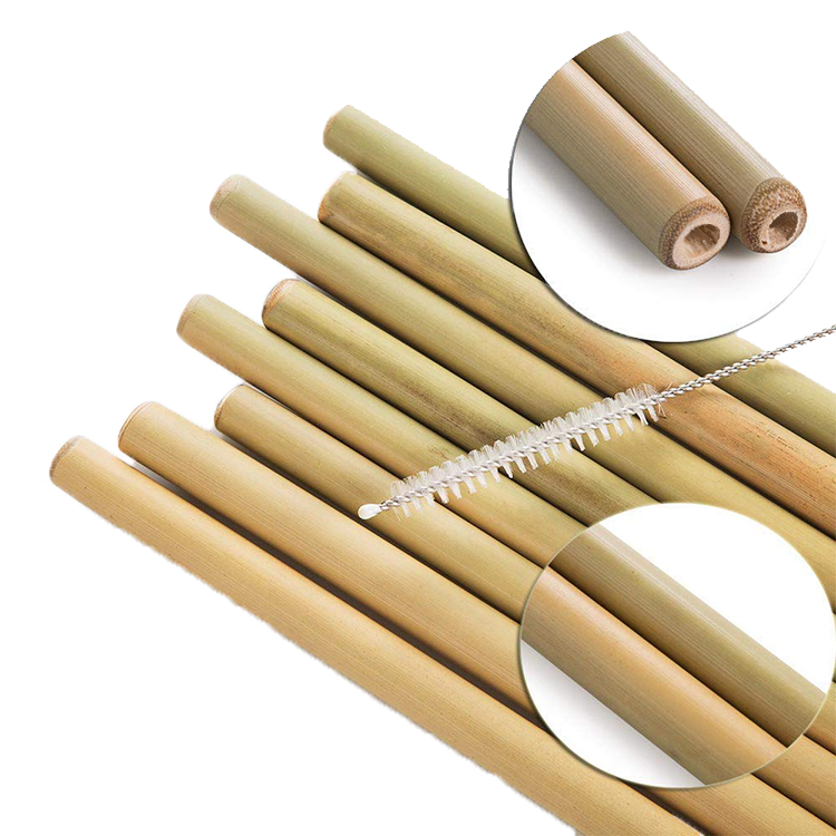 Yellow Bamboo Drinking Straws 