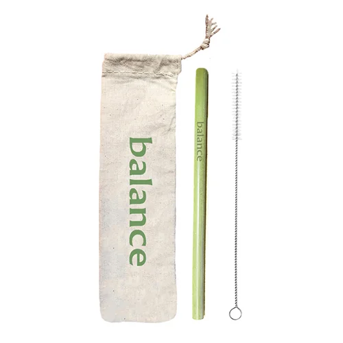 1 Green Bamboo Straw, 1 Brush &amp; 1 Bag Kit