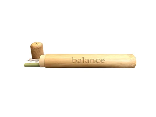 1 Green Bamboo Straw &amp; 1 Brush in a Bamboo Tube