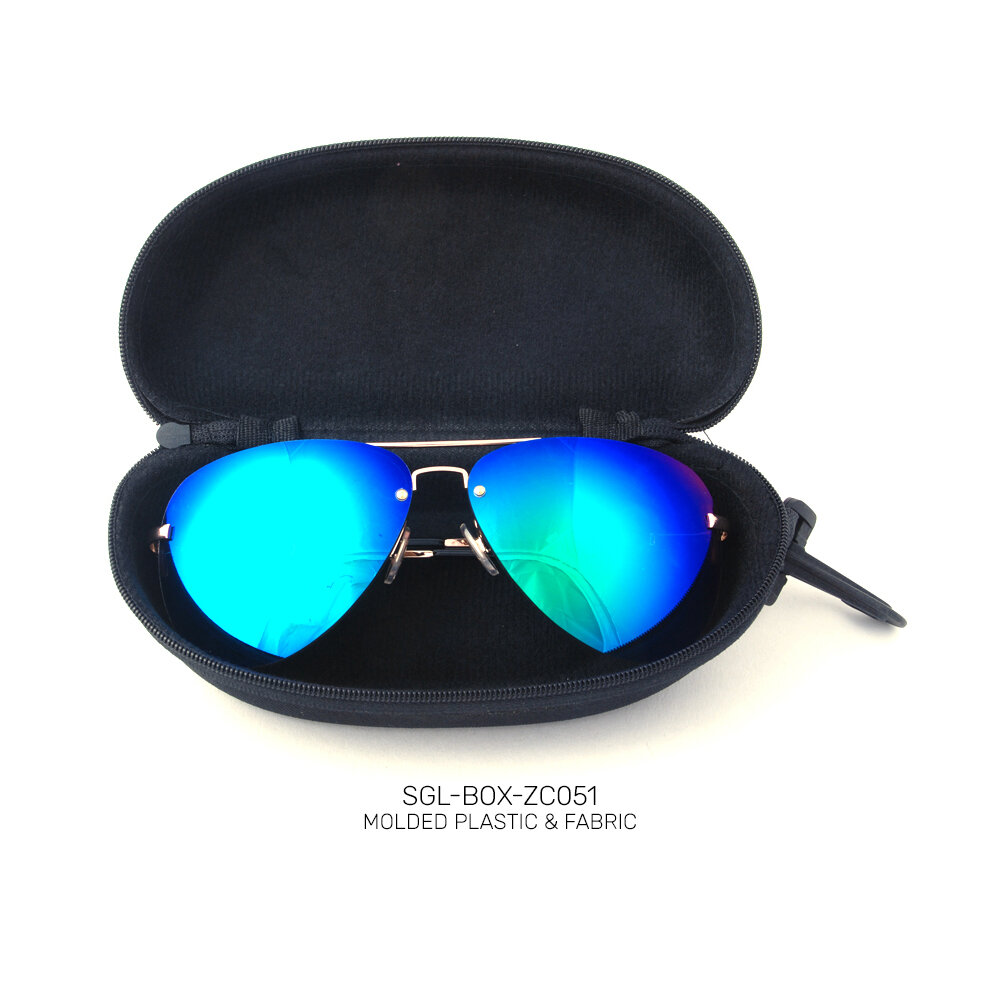 OEM private label plastic &amp; fabric promo sunglasses case