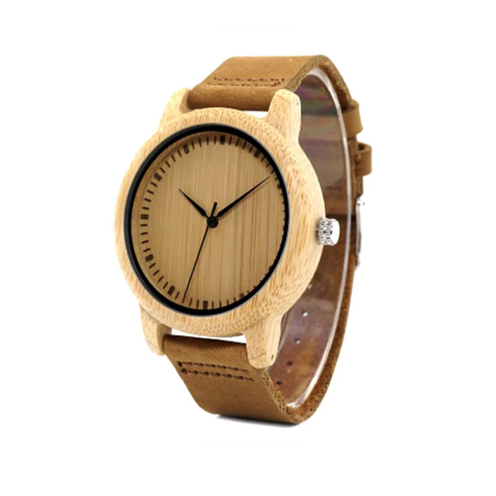 Wood Bamboo Watch Men Handmade Full Wooden Creative Women Watches