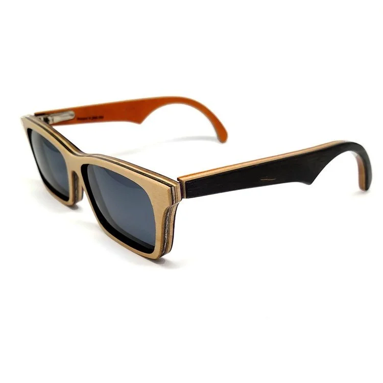 Recycled skateboard wooden polarized sunglasses Lanikai Nalu polarized skateboard wood sunglasses | Lani  main image 2