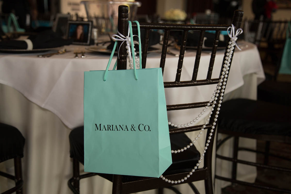 Breakfast at Tiffany's-themed Bat Mitzvah reception